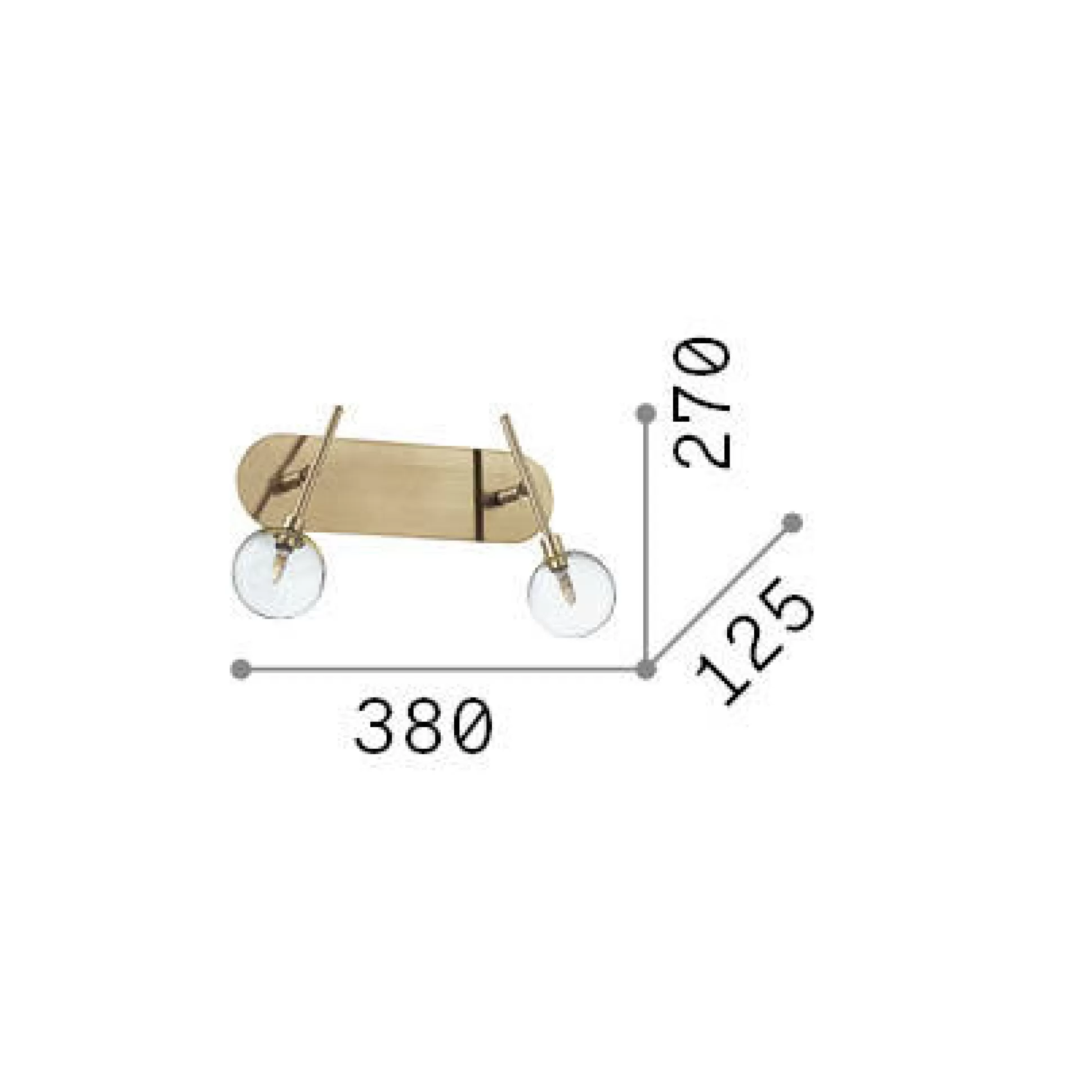 Dmora Lampade Da Parete<Ideal-Lux - Lampada da parete MARACAS AP2, 38 x 27 x h13 cm,