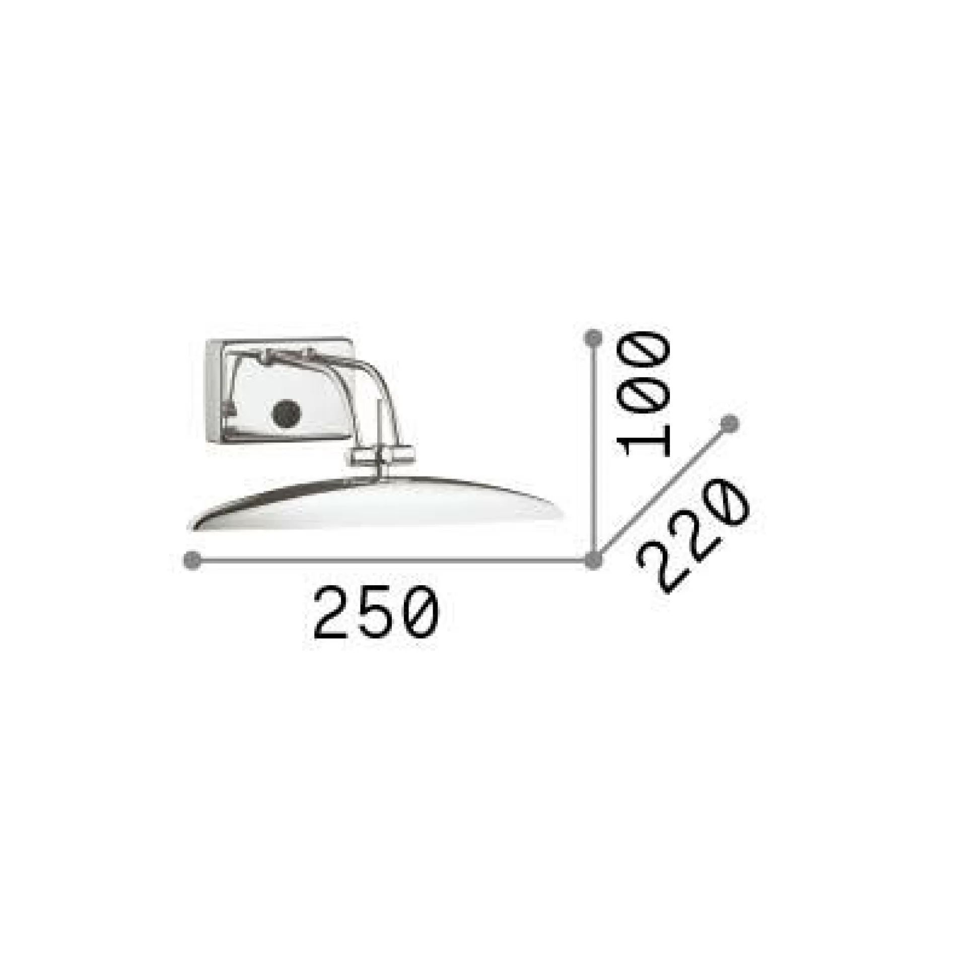 Dmora Lampade Da Parete<Ideal-Lux - Lampada da parete MIRROR-20 AP2 BRUNITO, 25 x 10 x h22 cm,