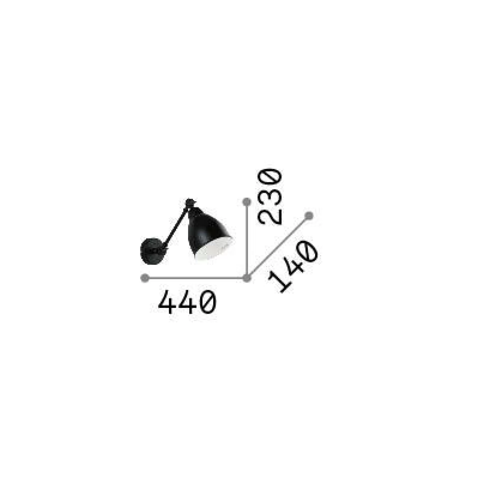 Dmora Lampade Da Parete<Ideal-Lux - Lampada da parete NEWTON AP1 , 14 x 23 x h44 cm,