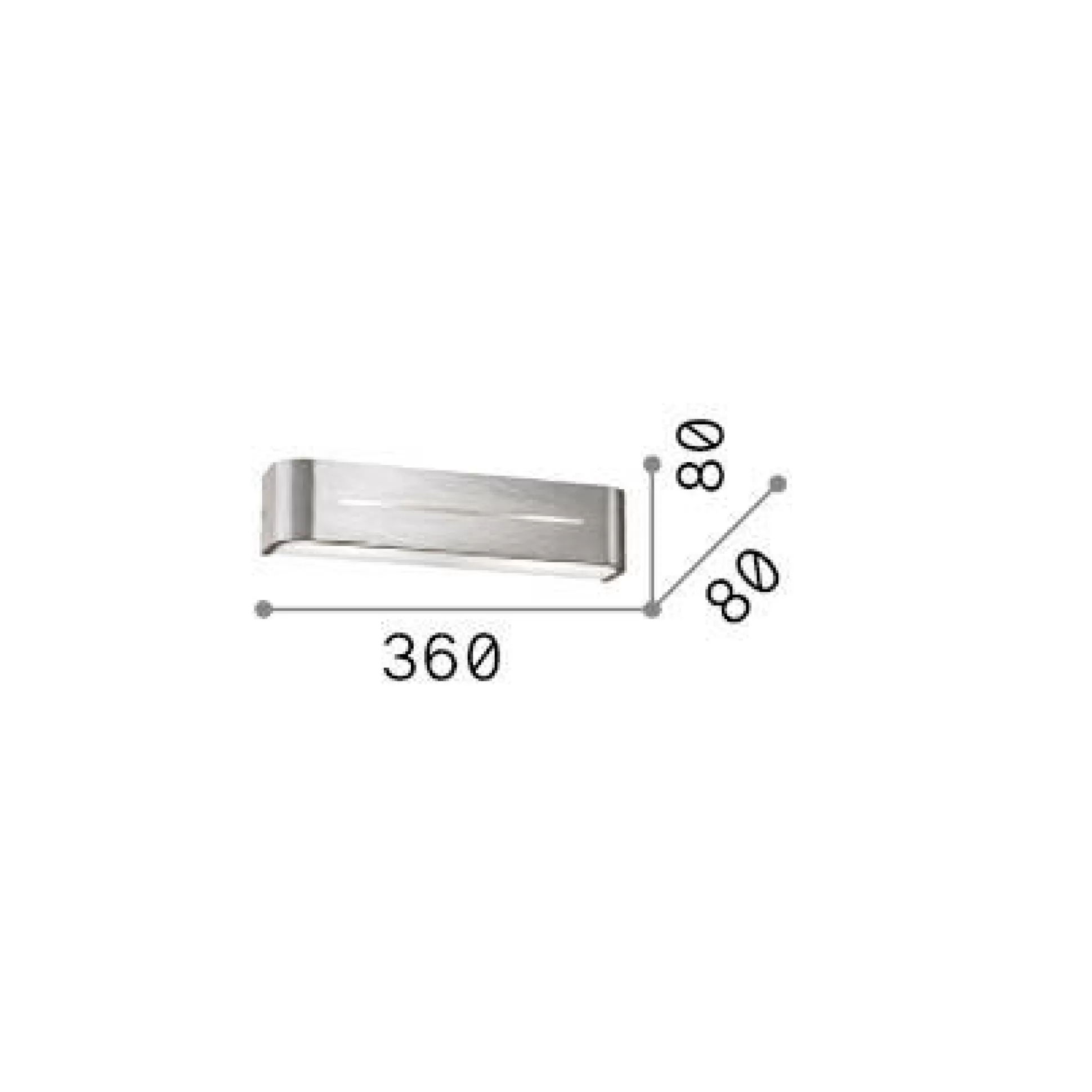 Dmora Lampade Da Parete<Ideal-Lux - Lampada da parete POSTA AP2 ALLUMINIO, 36 x 8 x h8 cm,