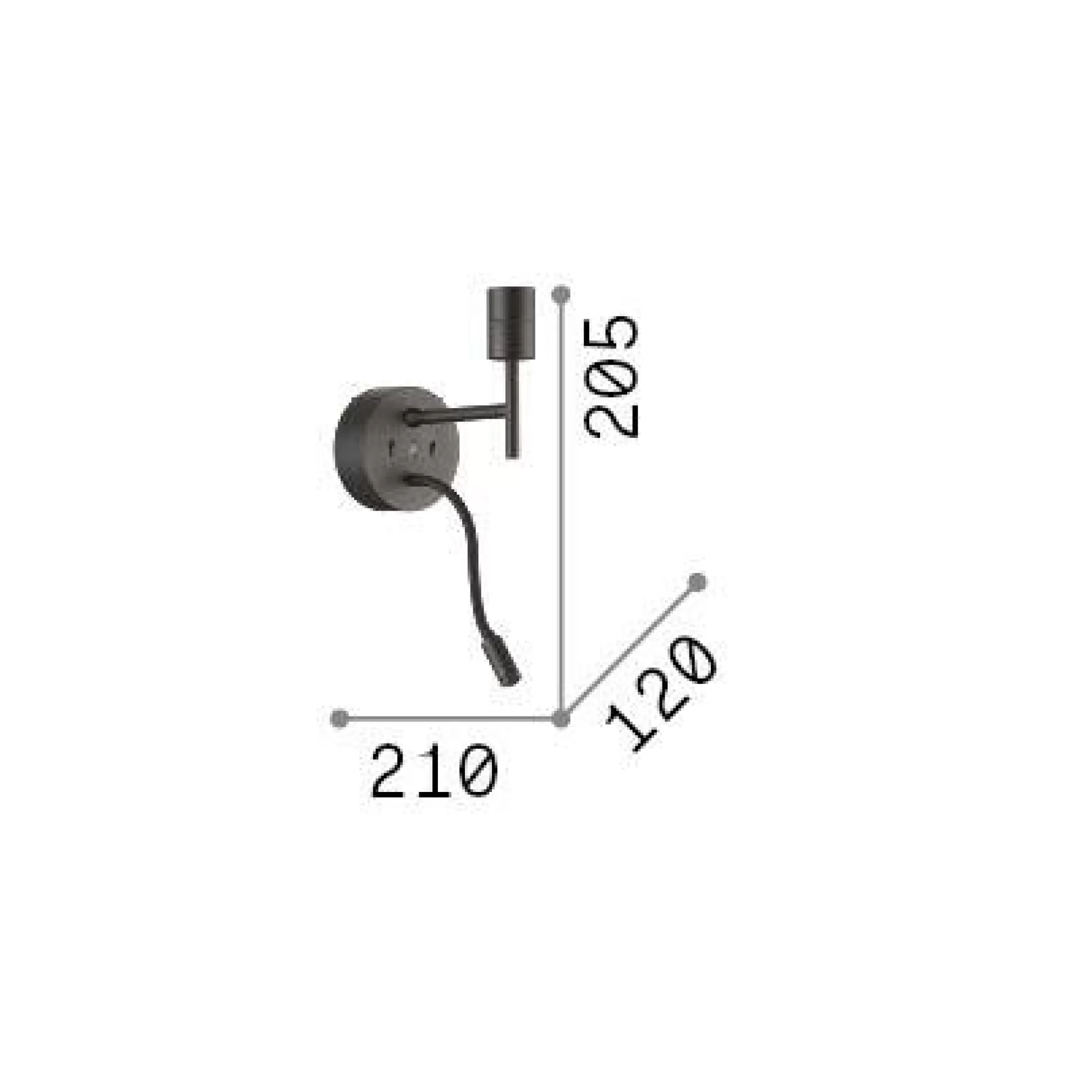 Dmora Lampade Da Parete<Ideal-Lux - Lampada da parete SET UP MAP2 , 12 x 21 x h21 cm,