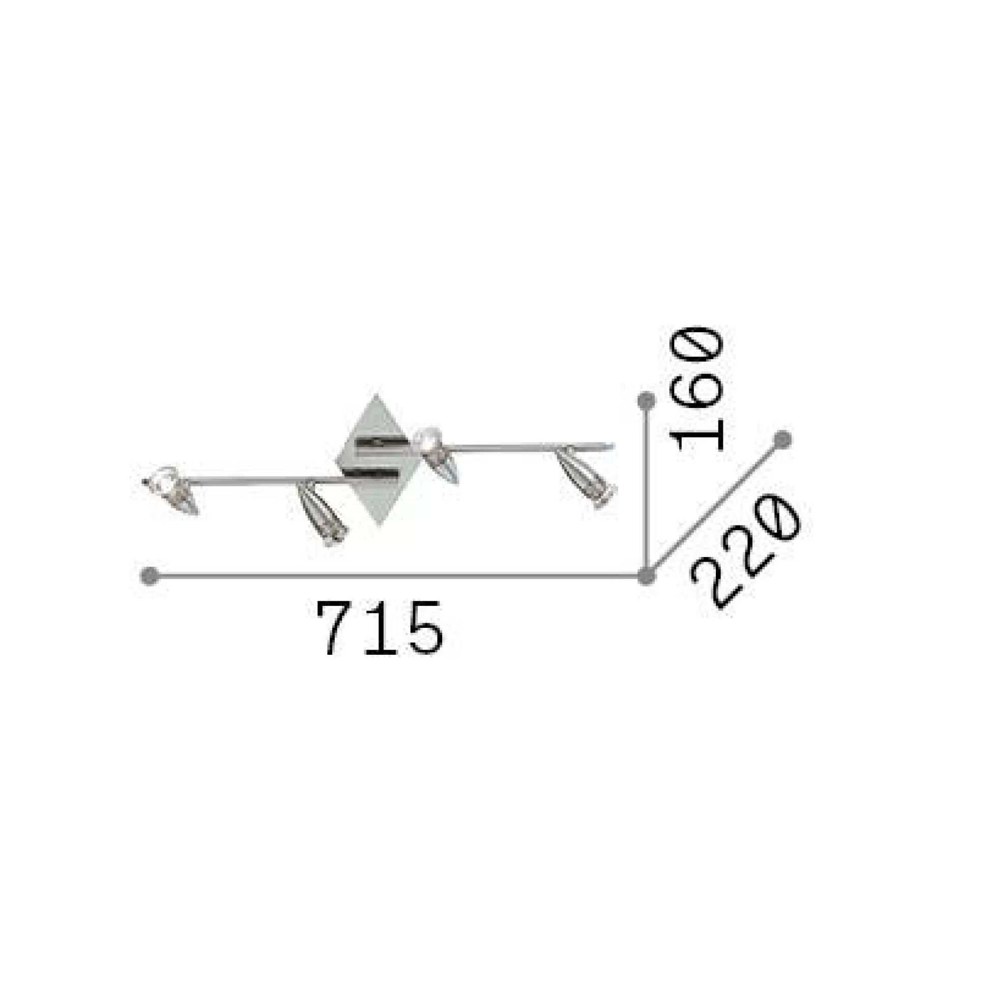 Dmora Lampade Da Soffitto<Ideal-Lux - Lampada da soffitto ALFA PL4 , 72 x 22 x h16 cm,