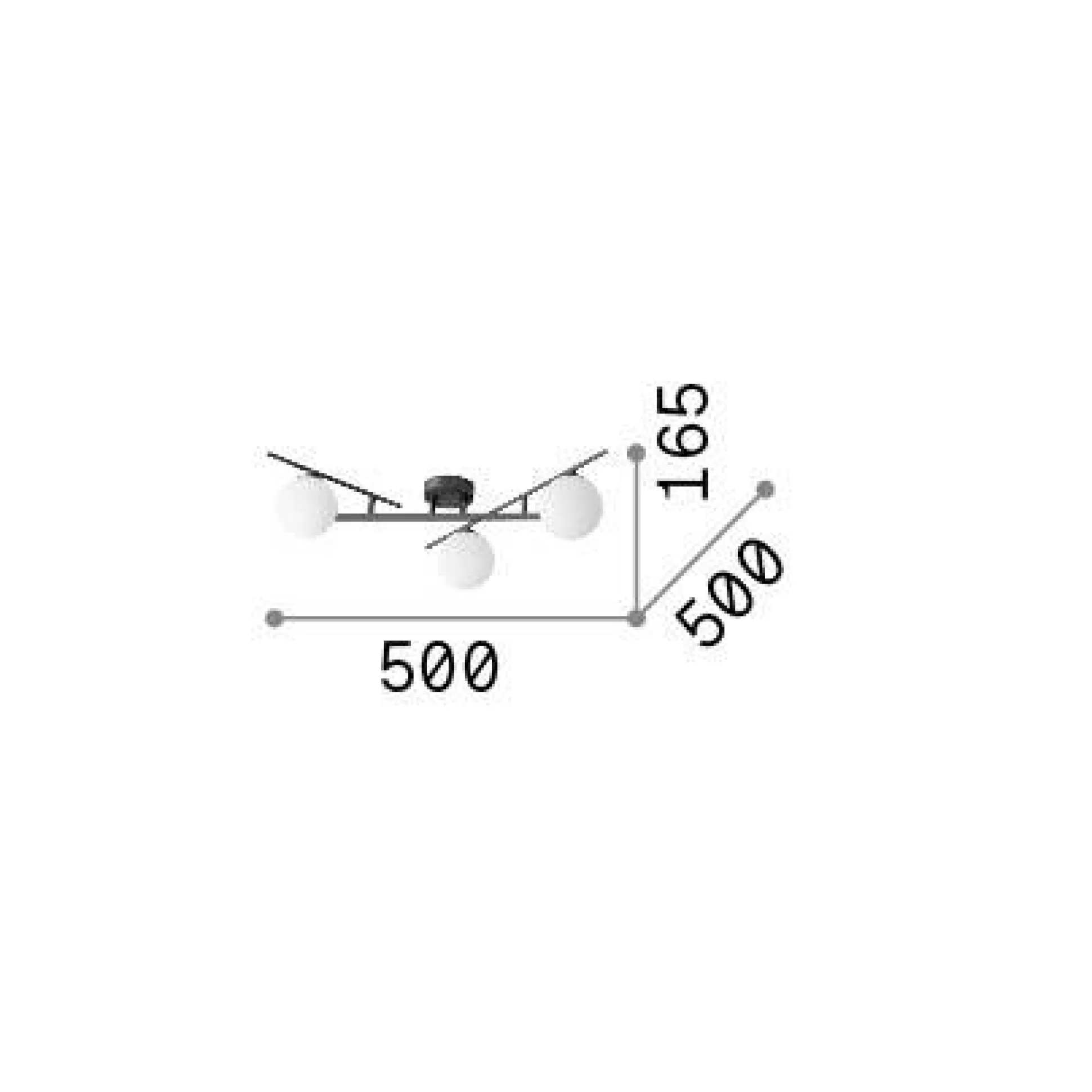 Dmora Lampade Da Soffitto<Ideal-Lux - Lampada da soffitto ATLAS PL3 , 50 x 60 x h17 cm,