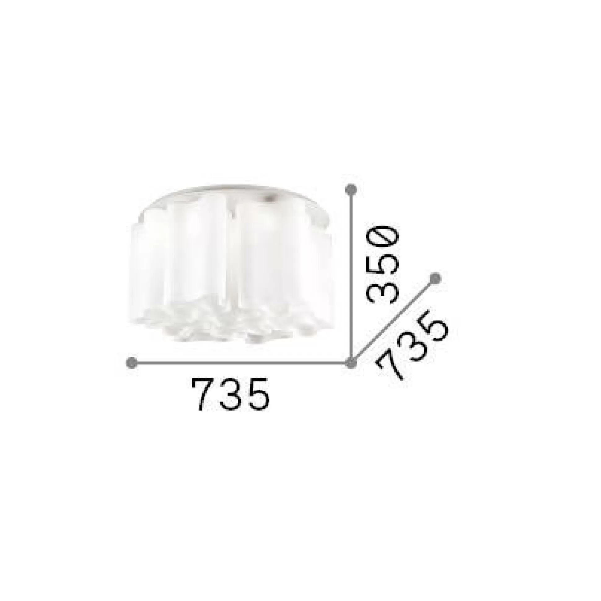Dmora Lampade Da Soffitto<Ideal-Lux - Lampada da soffitto COMPO PL10 , 74 x 74 x h35 cm,