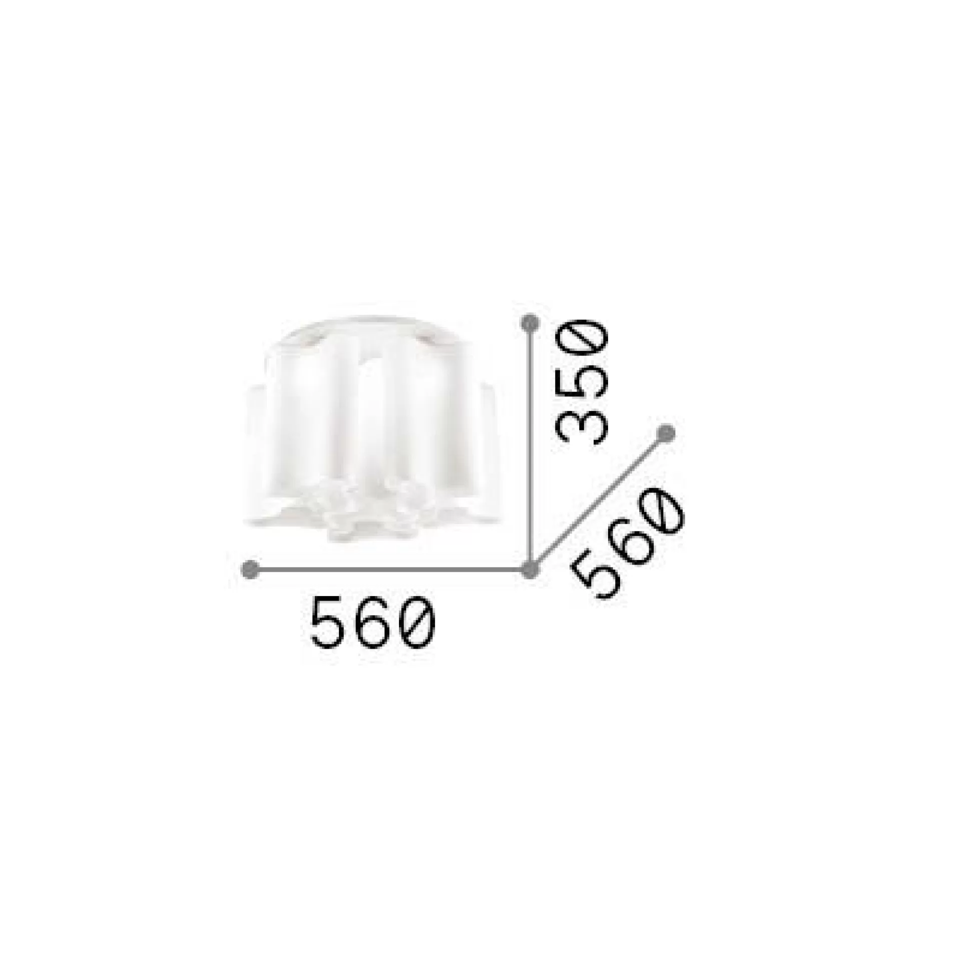 Dmora Lampade Da Soffitto<Ideal-Lux - Lampada da soffitto COMPO PL6 FUME', 56 x 56 x h35 cm,