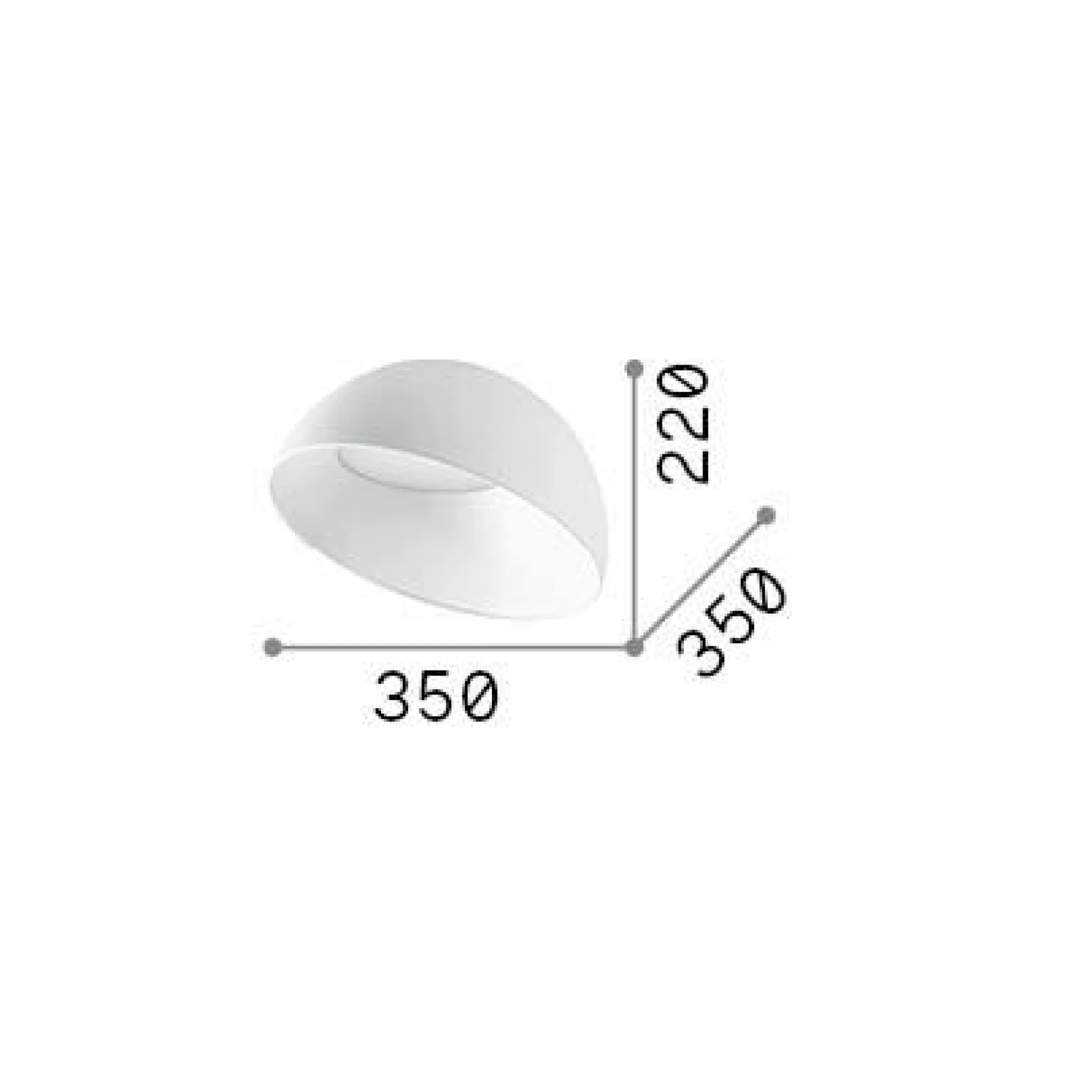 Dmora Lampade Da Soffitto<Ideal-Lux - Lampada da soffitto COROLLA-2 PL, 35 x 35 x h22 cm,