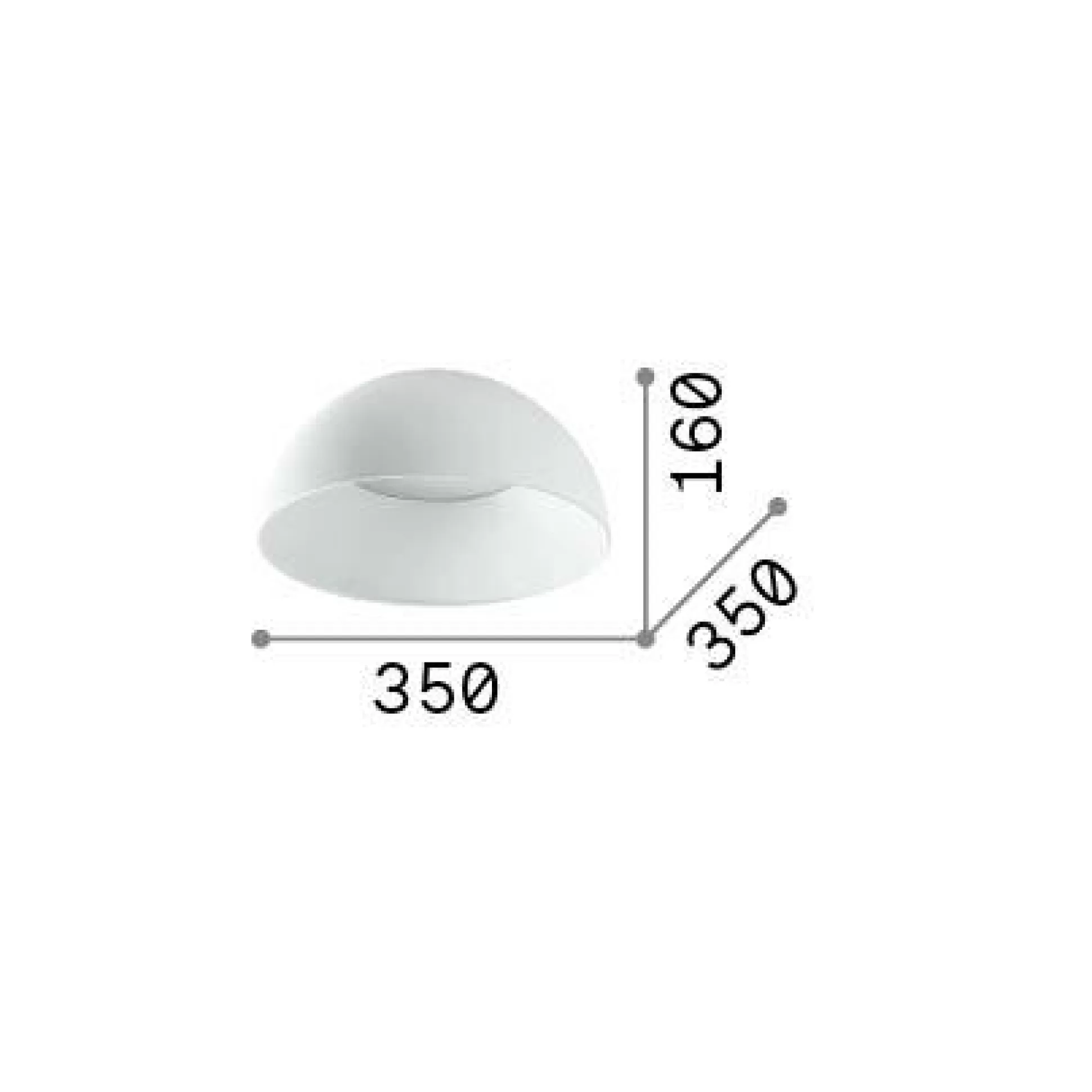 Dmora Lampade Da Soffitto<Ideal-Lux - Lampada da soffitto COROLLA-1 PL, 35 x 35 x h16 cm,