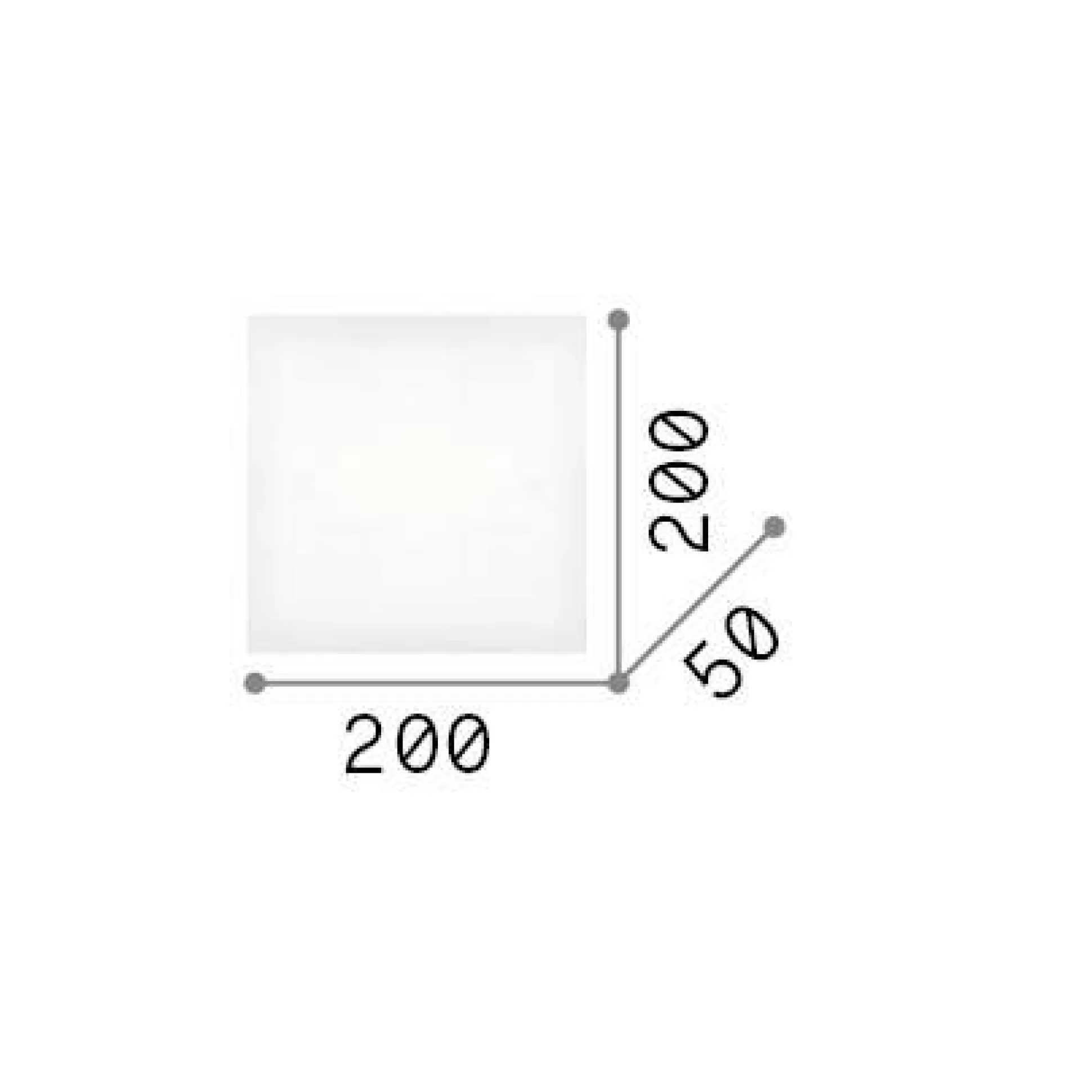 Dmora Lampade Da Soffitto<Ideal-Lux - Lampada da soffitto FLAT PL1 D20, 20 x 20 x h5 cm,