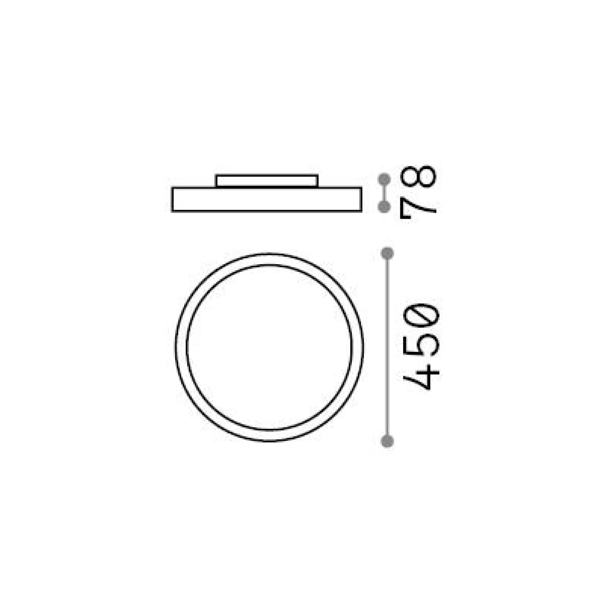 Dmora Lampade Da Soffitto<Ideal-Lux - Lampada da soffitto FLY PL D45 4000K , 45 x 45 x h8 cm,