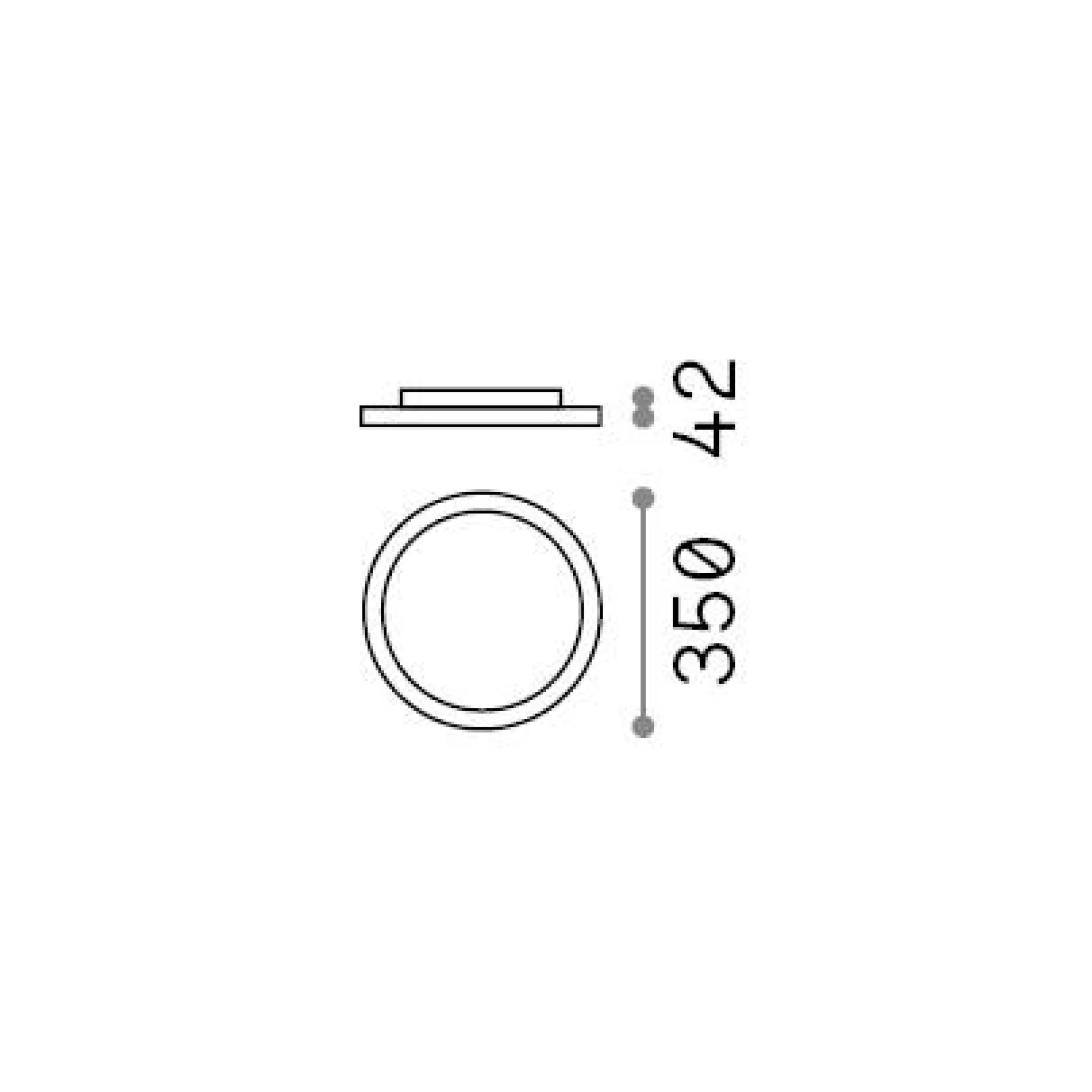 Dmora Lampade Da Soffitto<Ideal-Lux - Lampada da soffitto FLY SLIM PL D35 3000K, 35 x 35 x h4 cm,