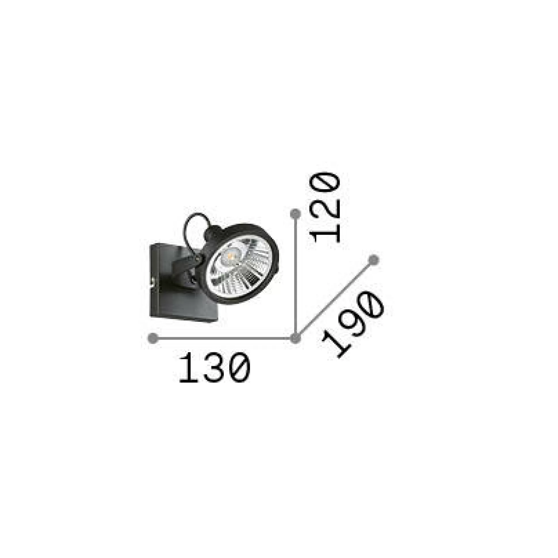 Dmora Lampade Da Soffitto<Ideal-Lux - Lampada da soffitto GLIM PL1 , 13 x 12 x h19 cm,