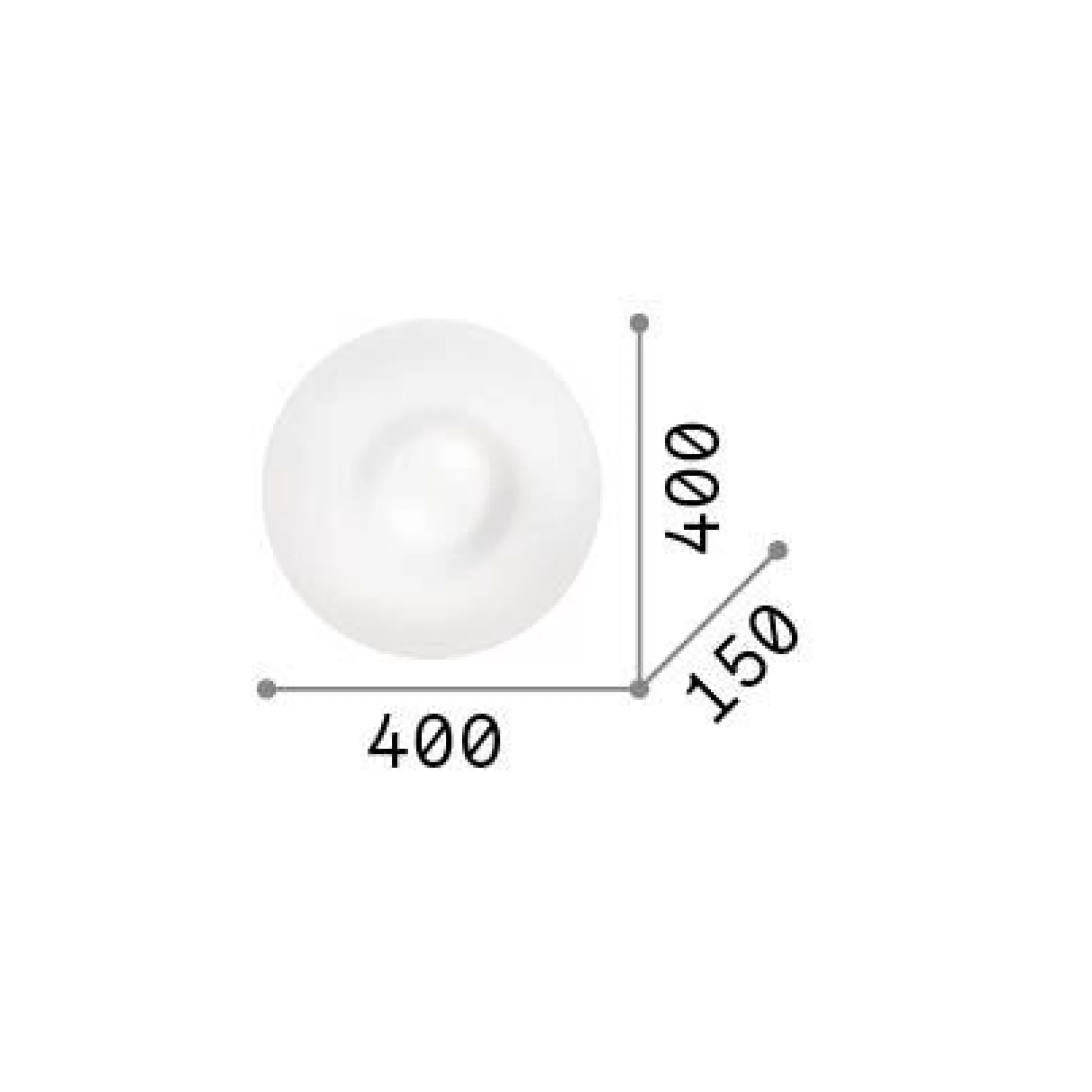 Dmora Lampade Da Soffitto<Ideal-Lux - Lampada da soffitto GLORY PL2 D40, 40 x 40 x h15 cm,