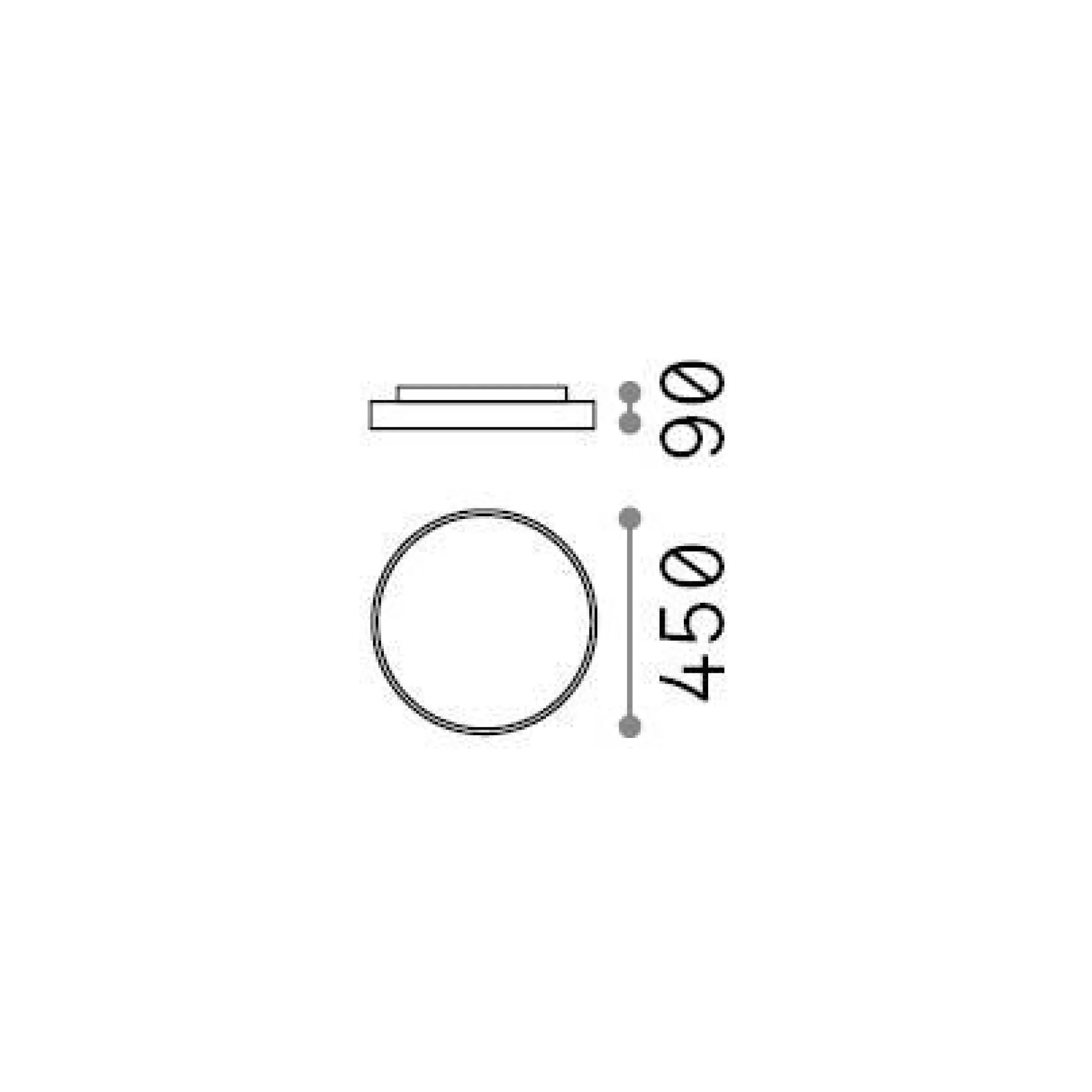 Dmora Lampade Da Soffitto<Ideal-Lux - Lampada da soffitto HALO PL D45 4000K, 45 x 45 x h9 cm,