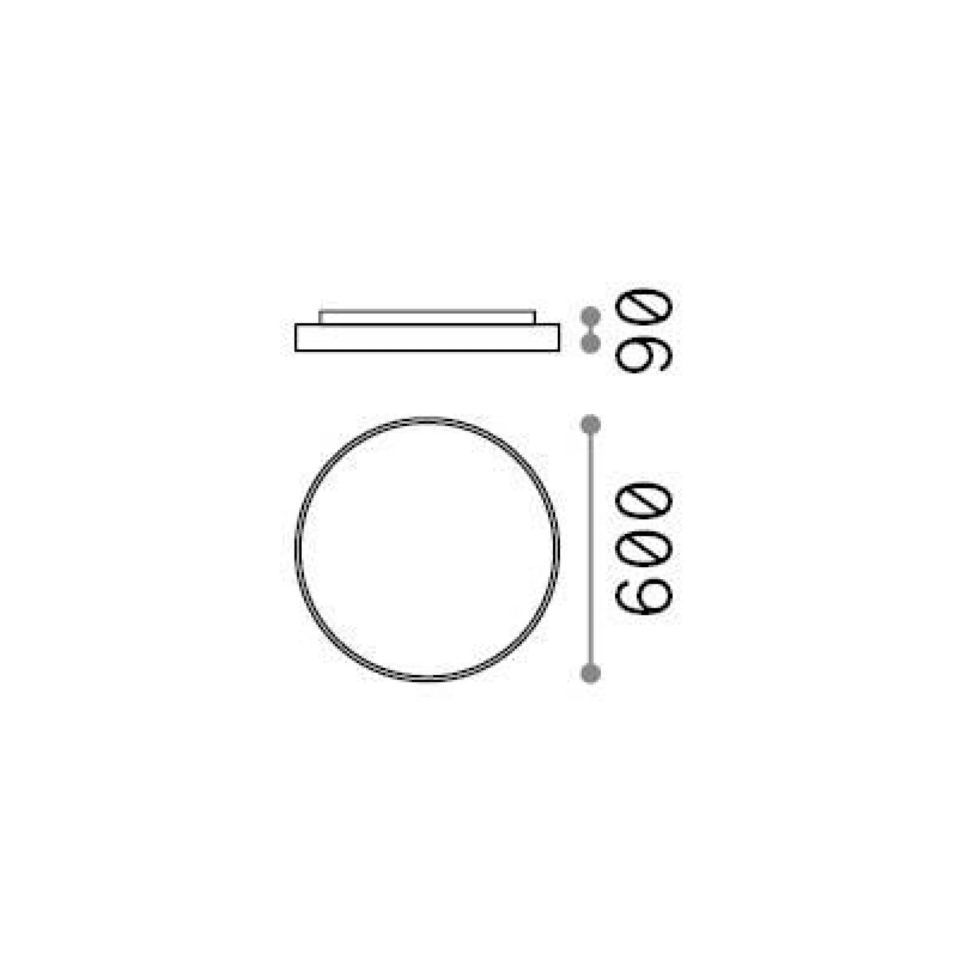 Dmora Lampade Da Soffitto<Ideal-Lux - Lampada da soffitto HALO PL D60 4000K, 60 x 60 x h9 cm,