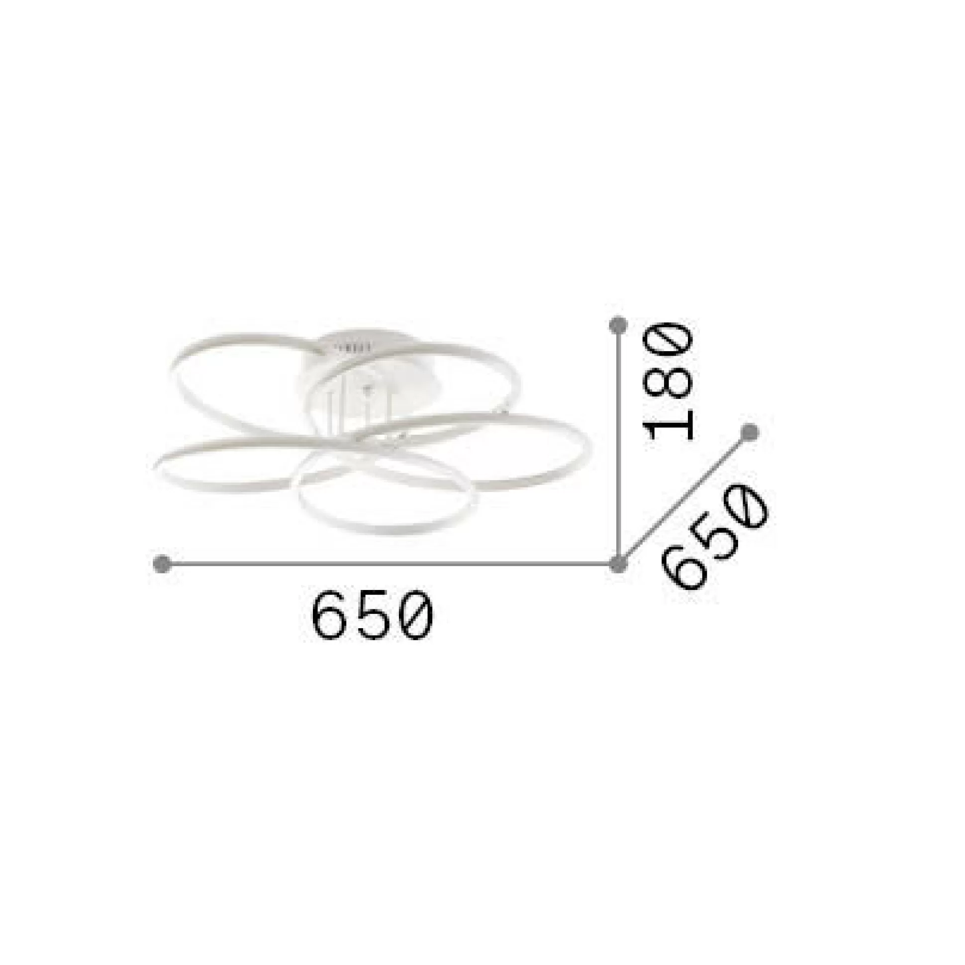 Dmora Lampade Da Soffitto<Ideal-Lux - Lampada da soffitto KAROL PL D65, 65 x 65 x h18 cm,
