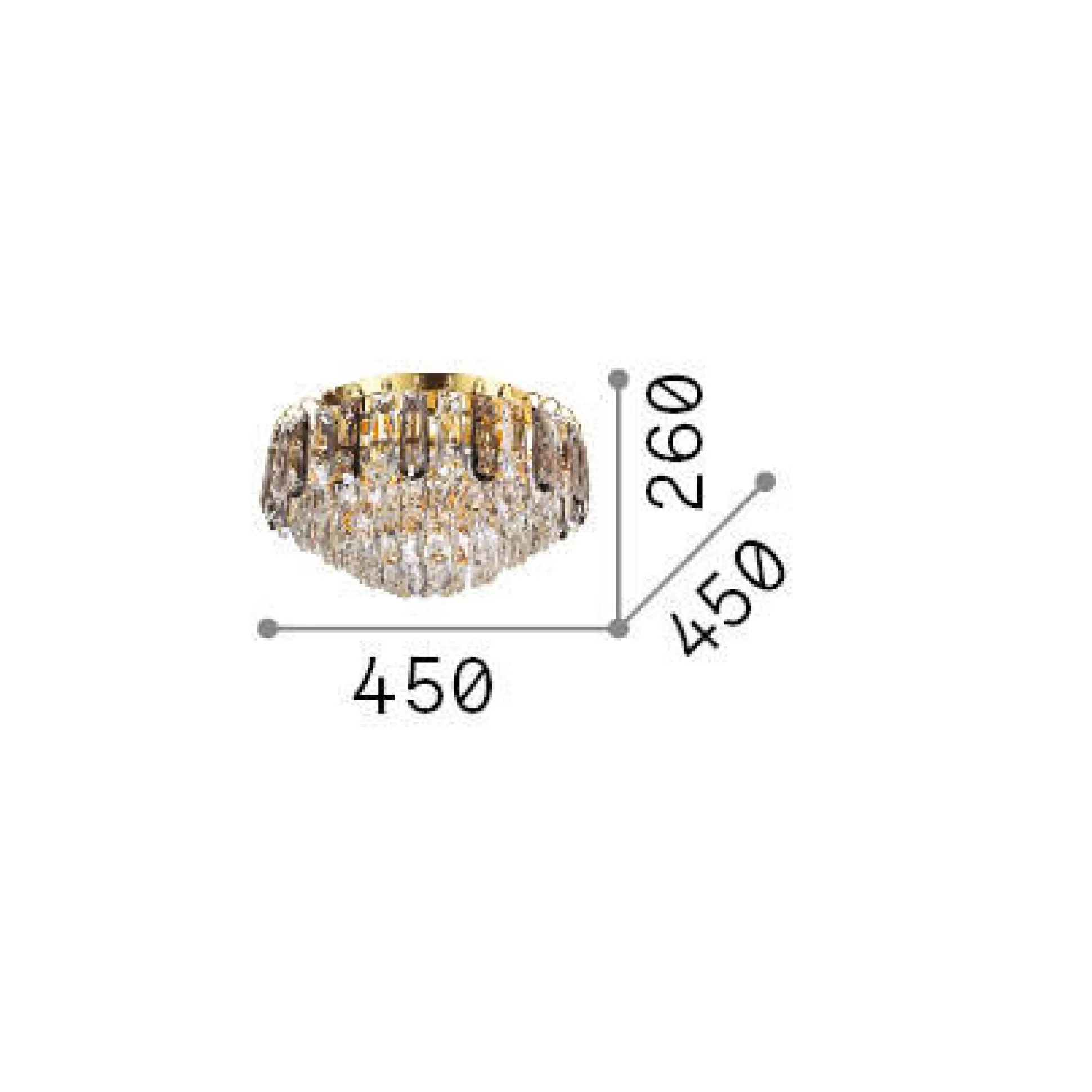 Dmora Lampade Da Soffitto<Ideal-Lux - Lampada da soffitto MAGNOLIA PL7, 45 x 45 x h26 cm,
