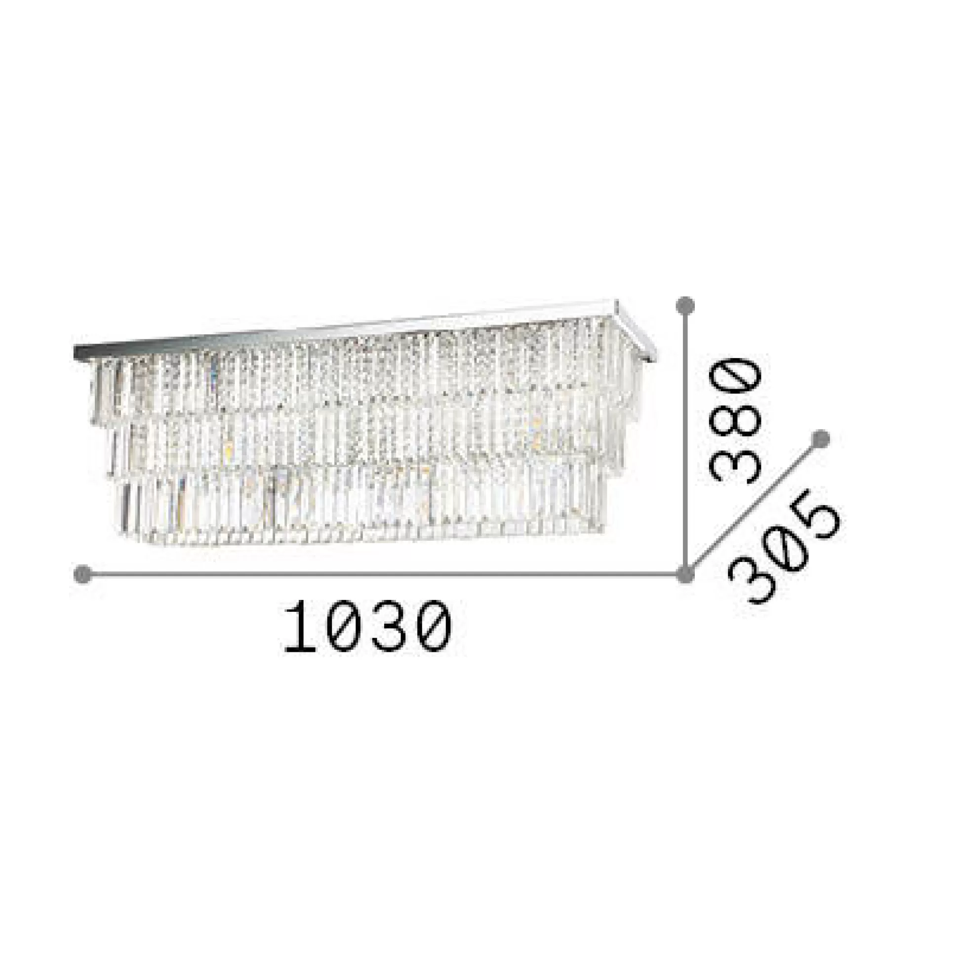 Dmora Lampade Da Soffitto<Ideal-Lux - Lampada da soffitto MARTINEZ PL8 , 103 x 31 x h38 cm,