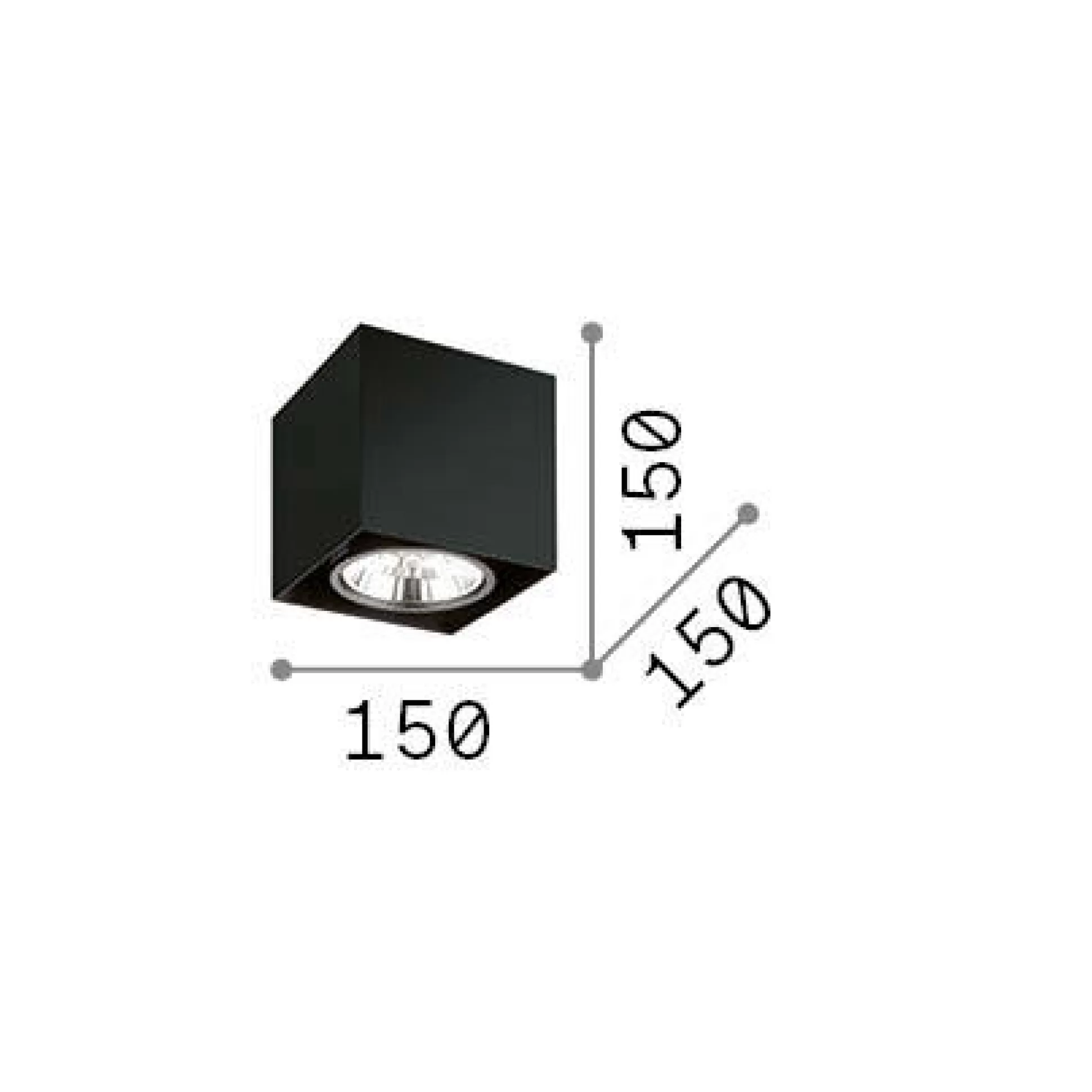 Dmora Lampade Da Soffitto<Ideal-Lux - Lampada da soffitto MOOD PL1 D15 SQUARE , 15 x 15 x h15 cm,