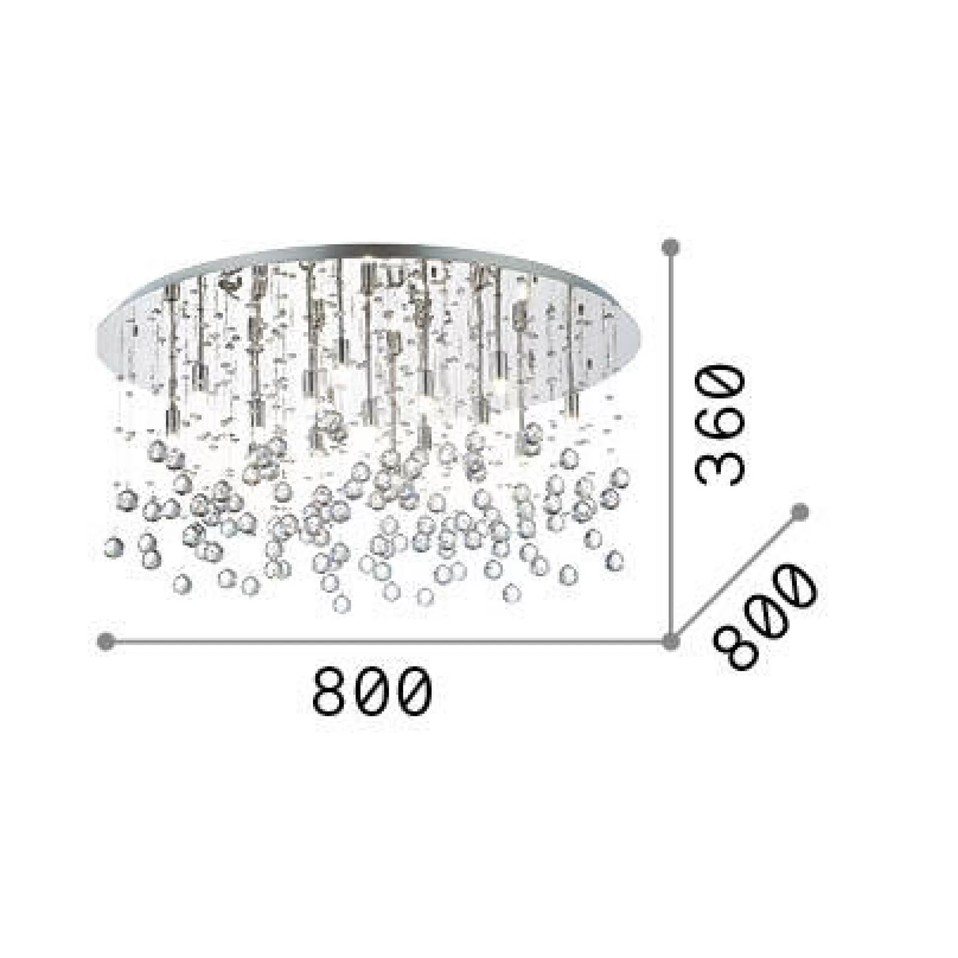 Dmora Lampade Da Soffitto<Ideal-Lux - Lampada da soffitto MOONLIGHT PL15 , 80 x 80 x h36 cm,