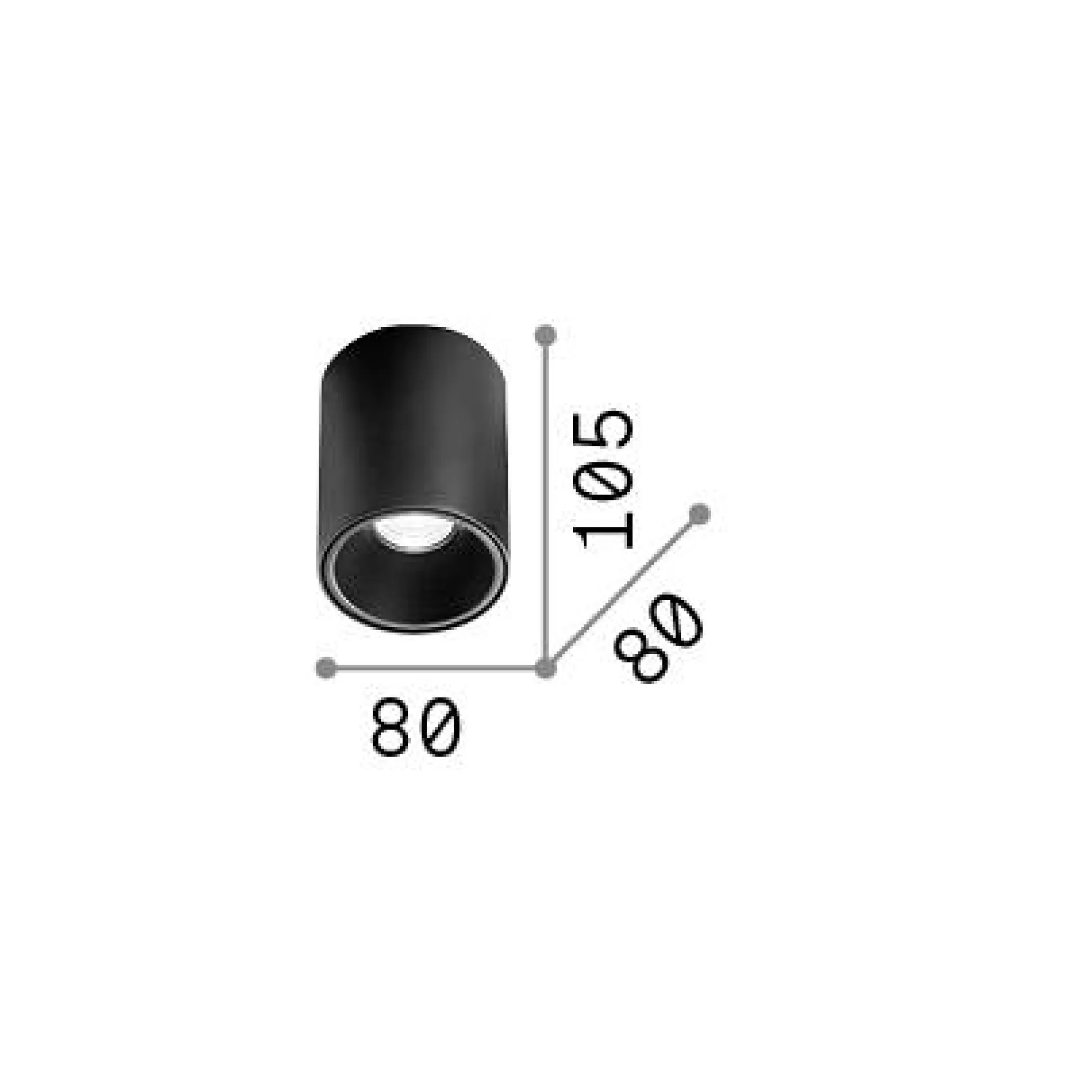 Dmora Lampade Da Soffitto<Ideal-Lux - Lampada da soffitto NITRO PL ROUND D08 , 8 x 8 x h11 cm,