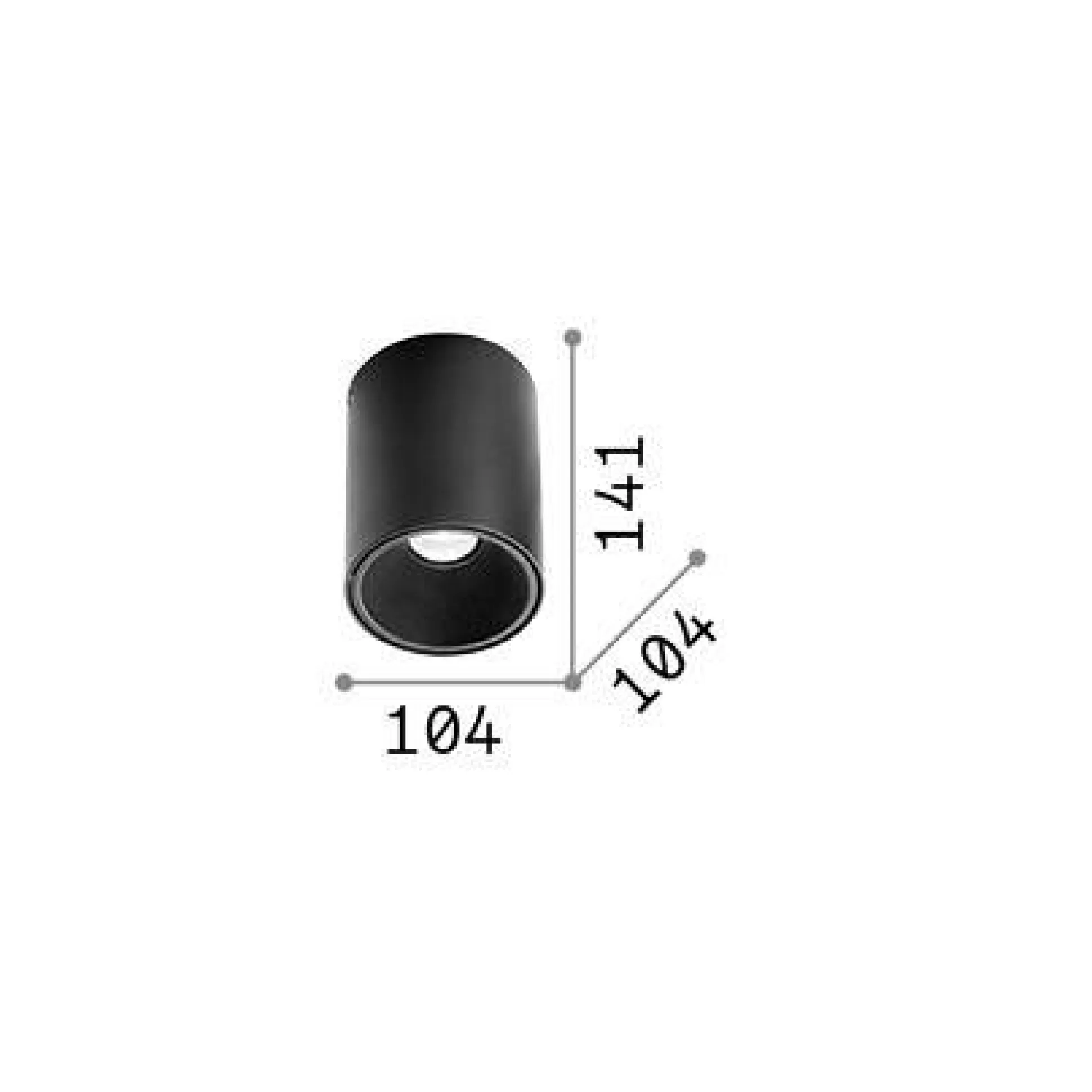 Dmora Lampade Da Soffitto<Ideal-Lux - Lampada da soffitto NITRO PL ROUND D10 , 10 x 10 x h14 cm,