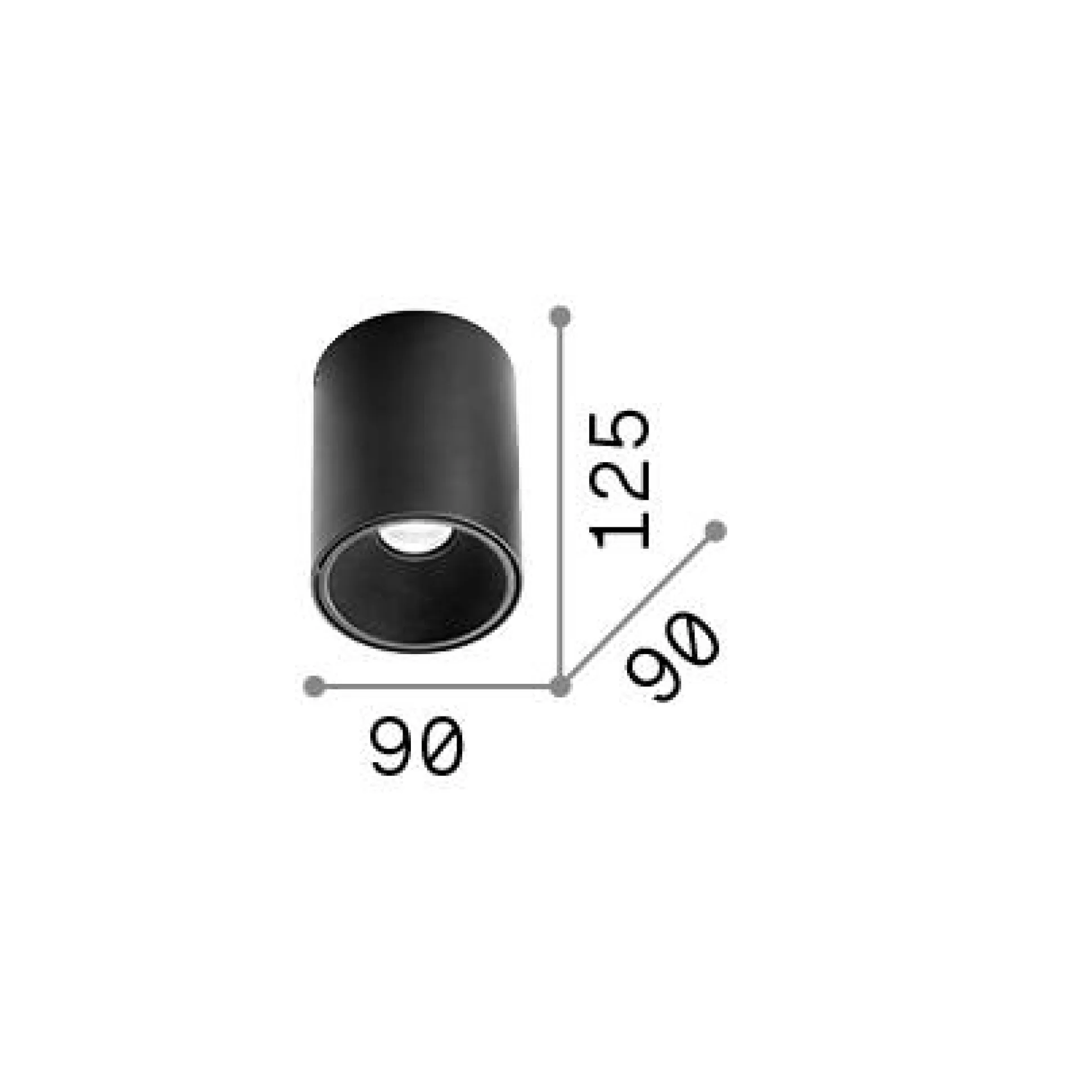 Dmora Lampade Da Soffitto<Ideal-Lux - Lampada da soffitto NITRO PL ROUND D09 , 9 x 9 x h13 cm,