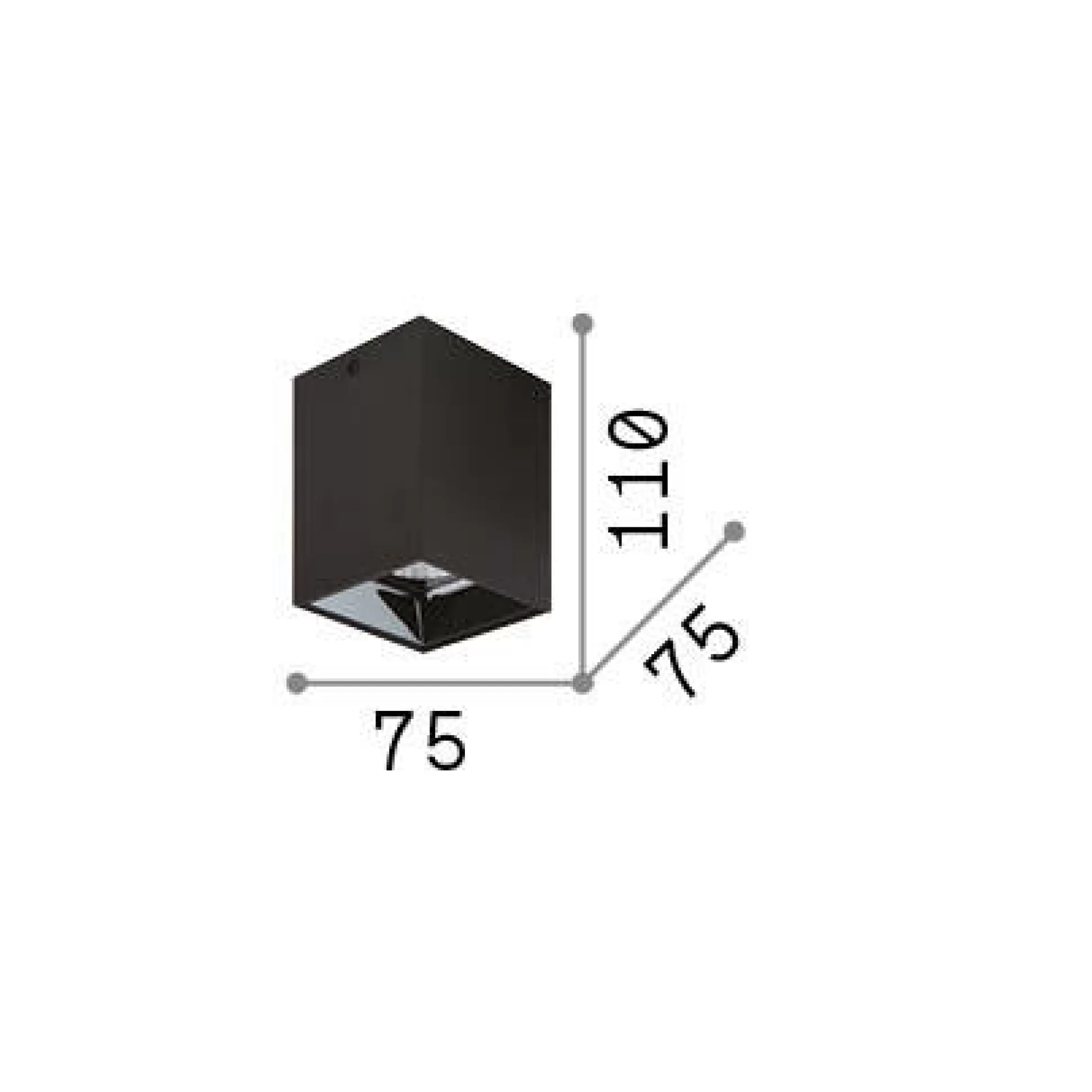 Dmora Lampade Da Soffitto<Ideal-Lux - Lampada da soffitto NITRO PL SQUARE D07 , 8 x 8 x h11 cm,