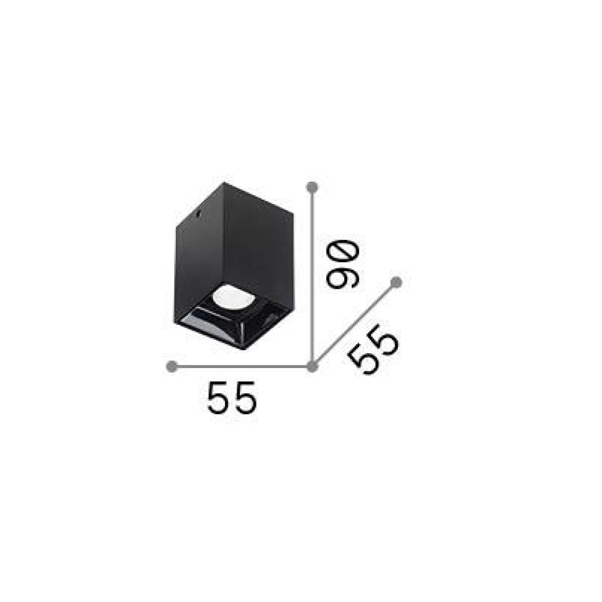 Dmora Lampade Da Soffitto<Ideal-Lux - Lampada da soffitto NITRO PL SQUARE D05 , 6 x 6 x h9 cm,
