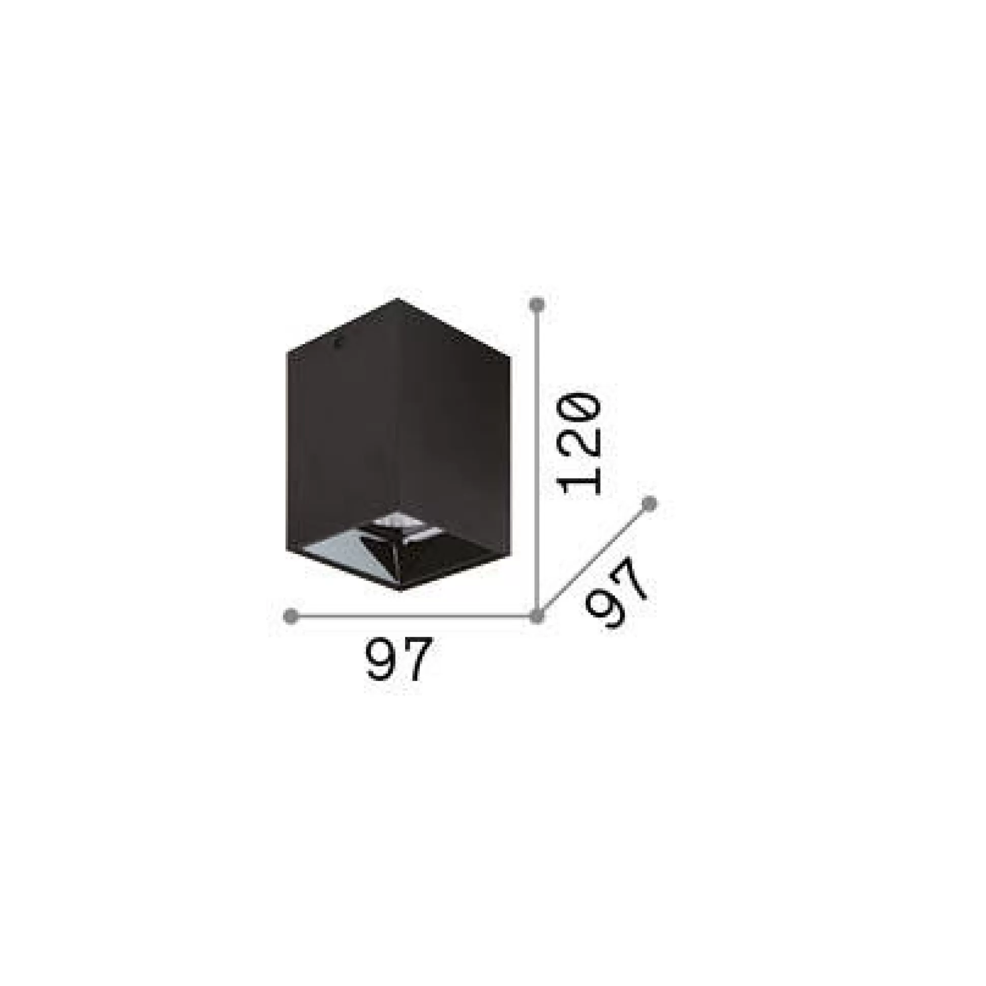 Dmora Lampade Da Soffitto<Ideal-Lux - Lampada da soffitto NITRO PL SQUARE D10 , 10 x 10 x h12 cm,