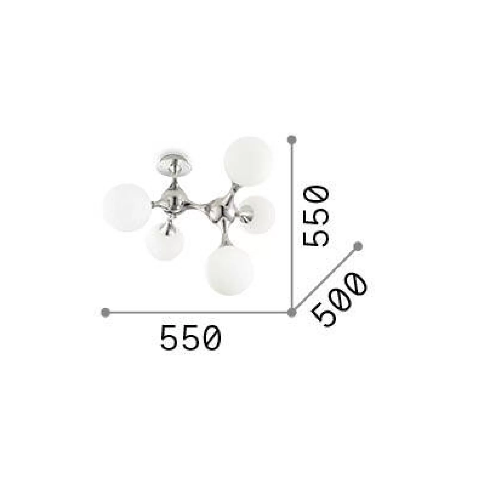 Dmora Lampade Da Soffitto<Ideal-Lux - Lampada da soffitto NODI PL5 , 55 x 50 x h55 cm,