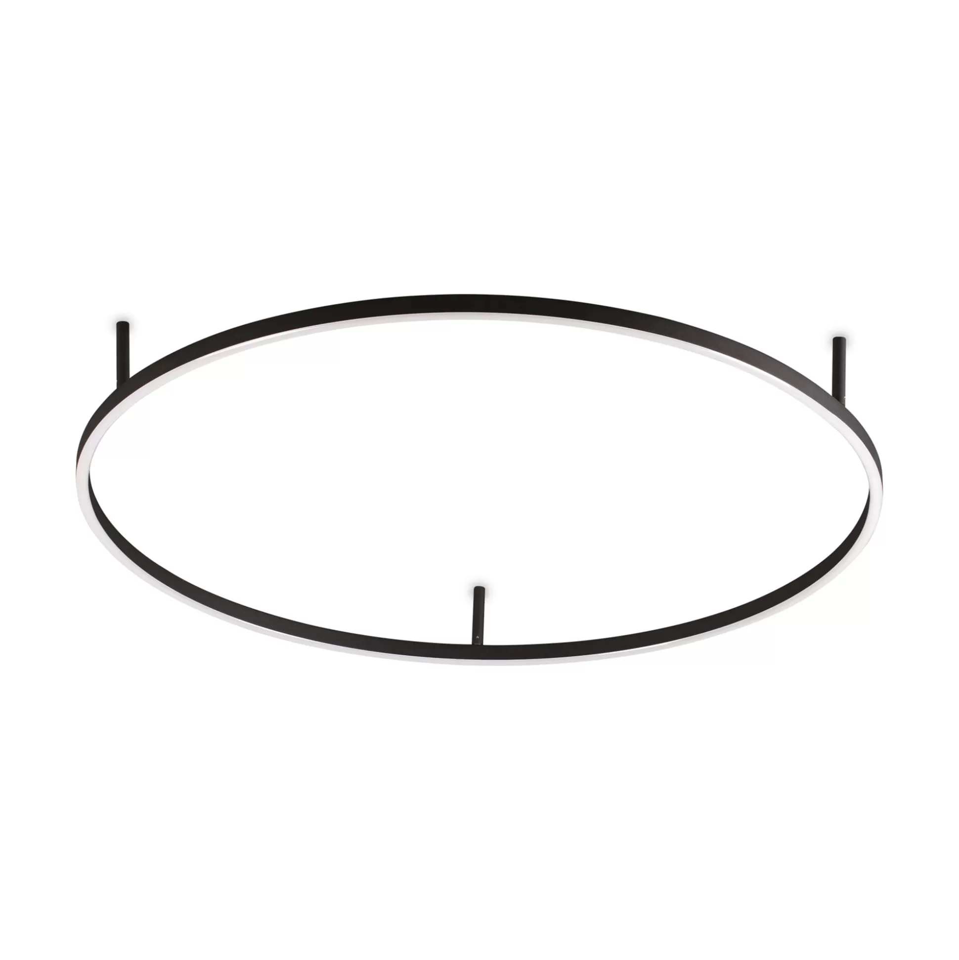 Dmora Lampade Da Soffitto<Ideal-Lux - Lampada da soffitto ORACLE SLIM PL D090 ROUND 3000K ON-OFF BK, 90 x 90 x h7 cm,