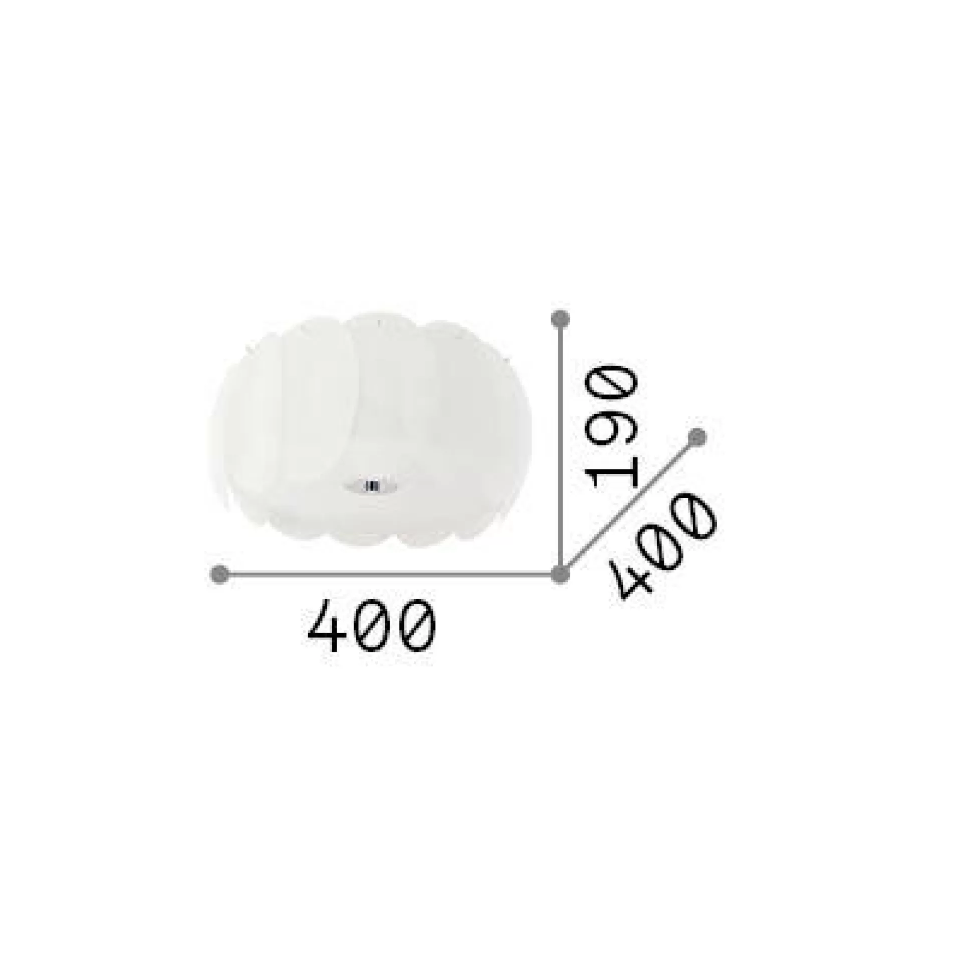 Dmora Lampade Da Soffitto<Ideal-Lux - Lampada da soffitto OVALINO PL5, 40 x 40 x h19 cm,