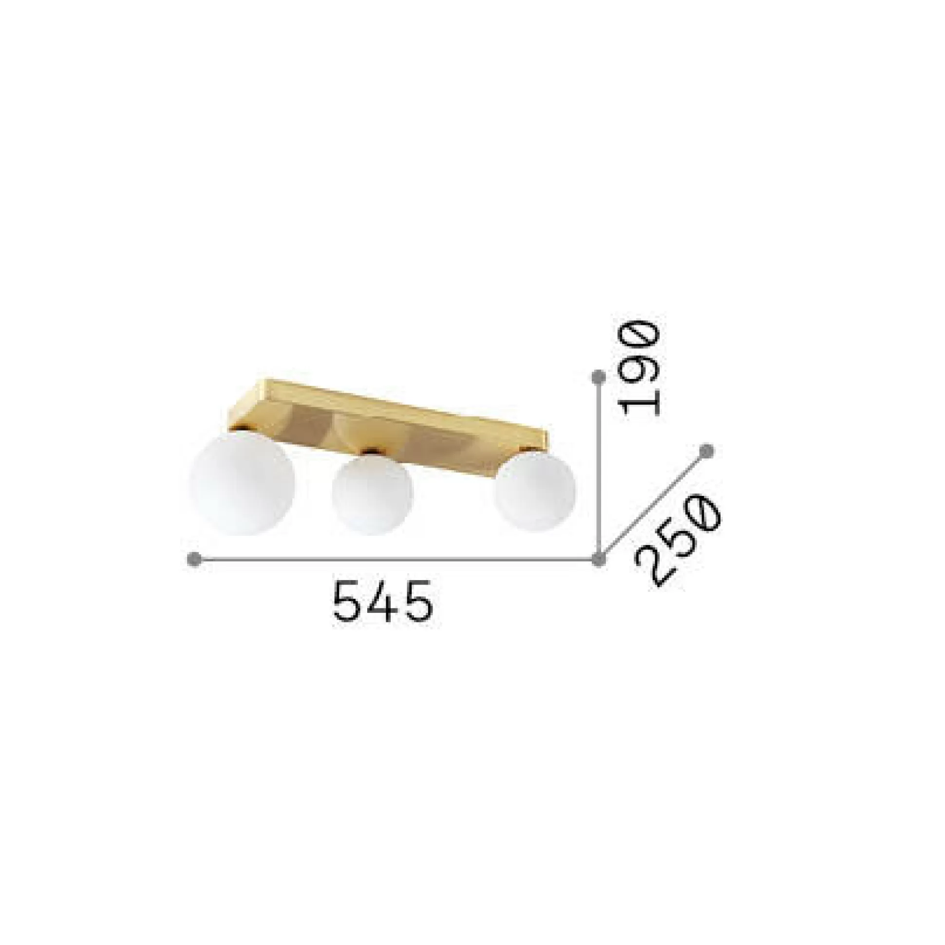 Dmora Lampade Da Soffitto<Ideal-Lux - Lampada da soffitto PENTA PL3, 54 x 25 x h19 cm,