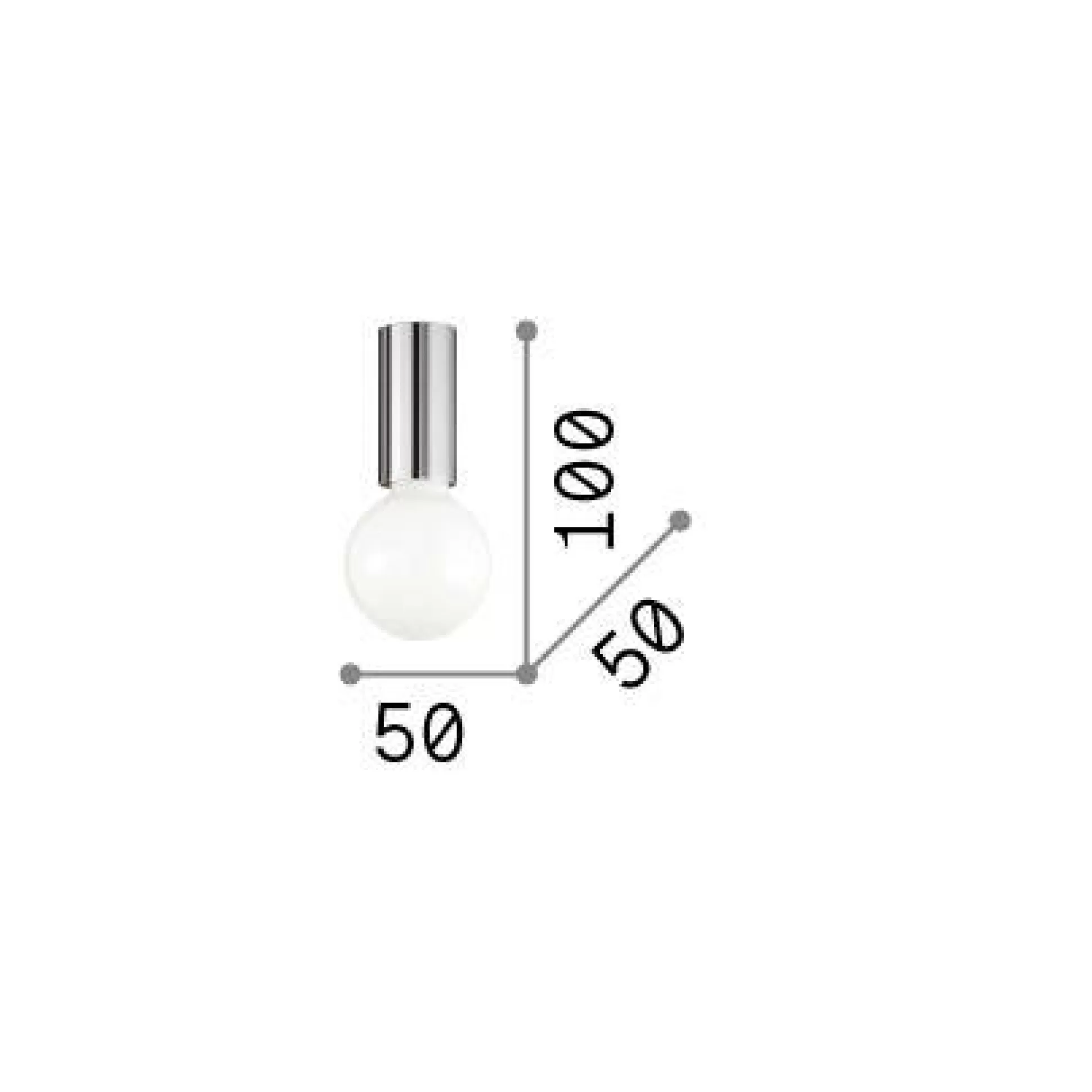Dmora Lampade Da Soffitto<Ideal-Lux - Lampada da soffitto PETIT PL1 , 5 x 5 x h10 cm,