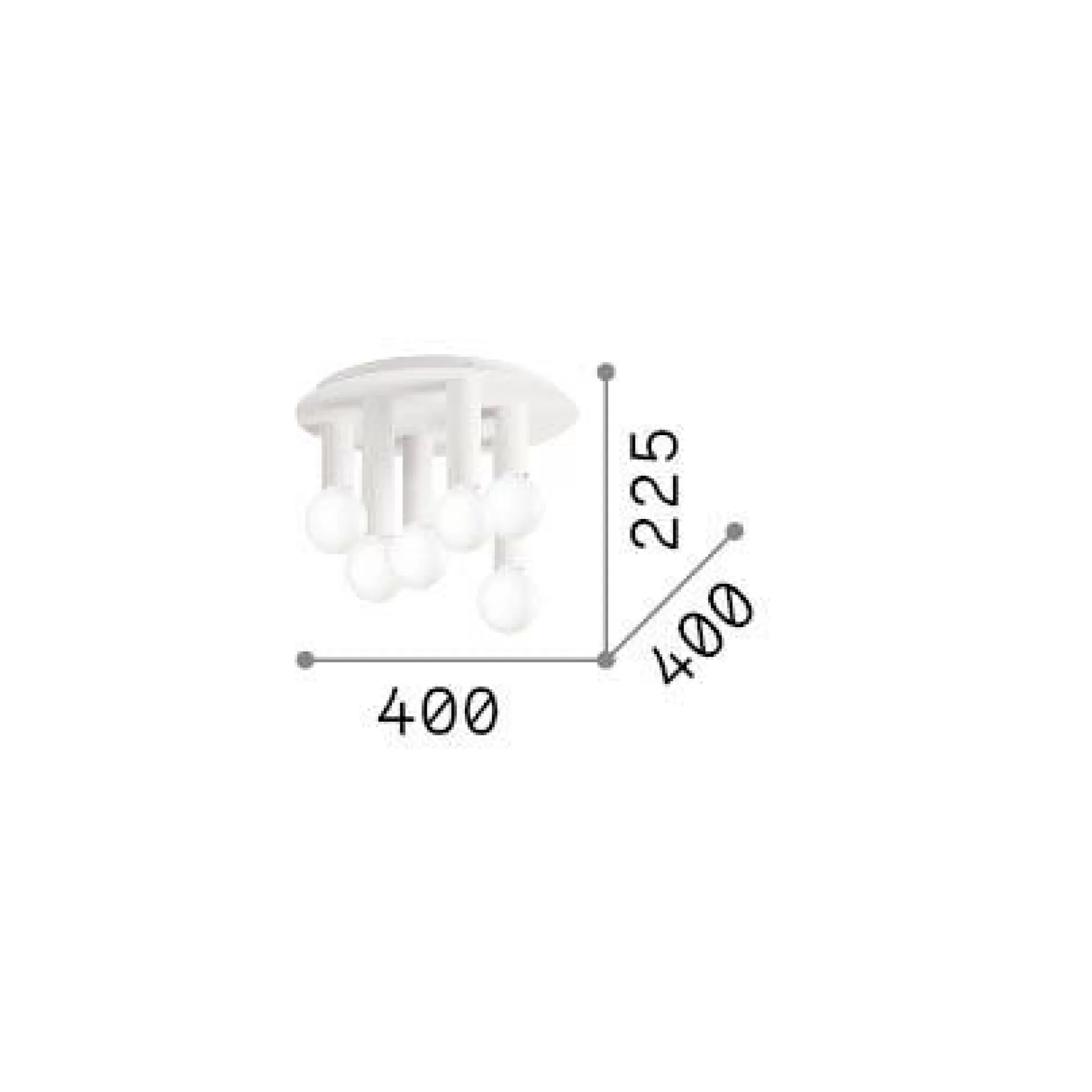 Dmora Lampade Da Soffitto<Ideal-Lux - Lampada da soffitto PETIT PL6 , 40 x 40 x h23 cm,