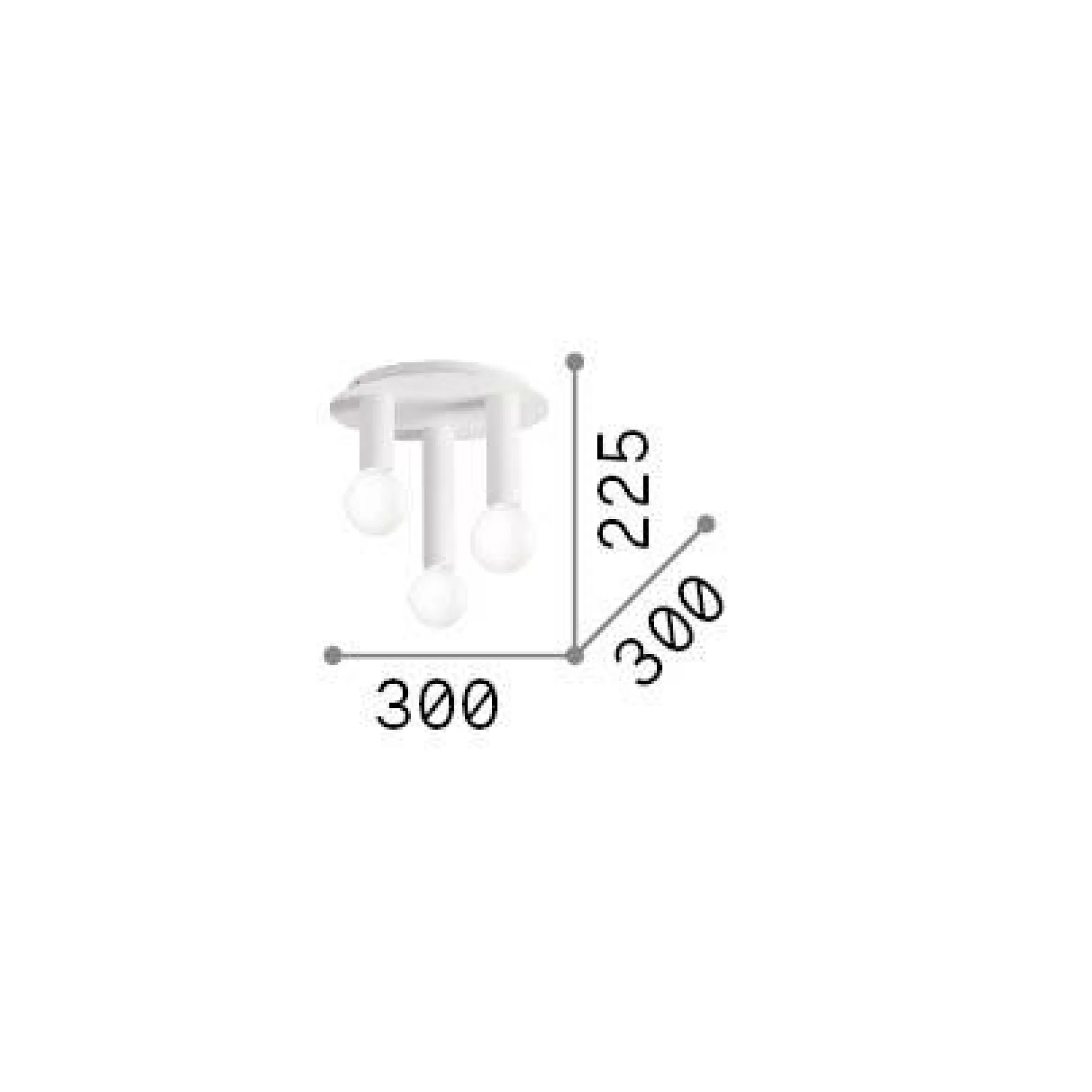 Dmora Lampade Da Soffitto<Ideal-Lux - Lampada da soffitto PETIT PL3 , 30 x 30 x h23 cm,