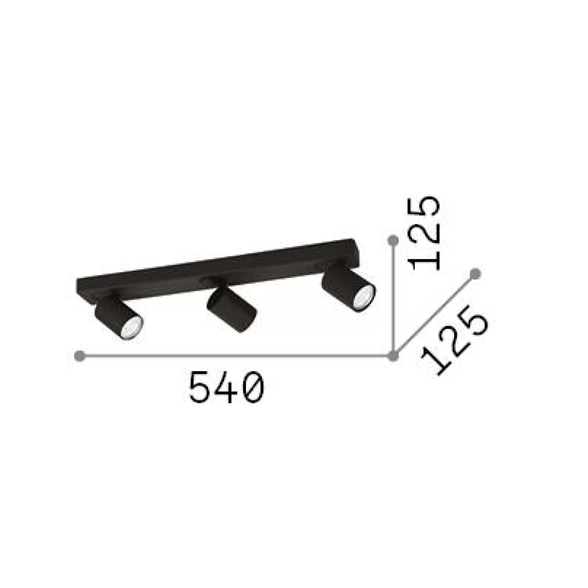 Dmora Lampade Da Soffitto<Ideal-Lux - Lampada da soffitto RUDY PL3 ROUND , 54 x 13 x h9 cm,