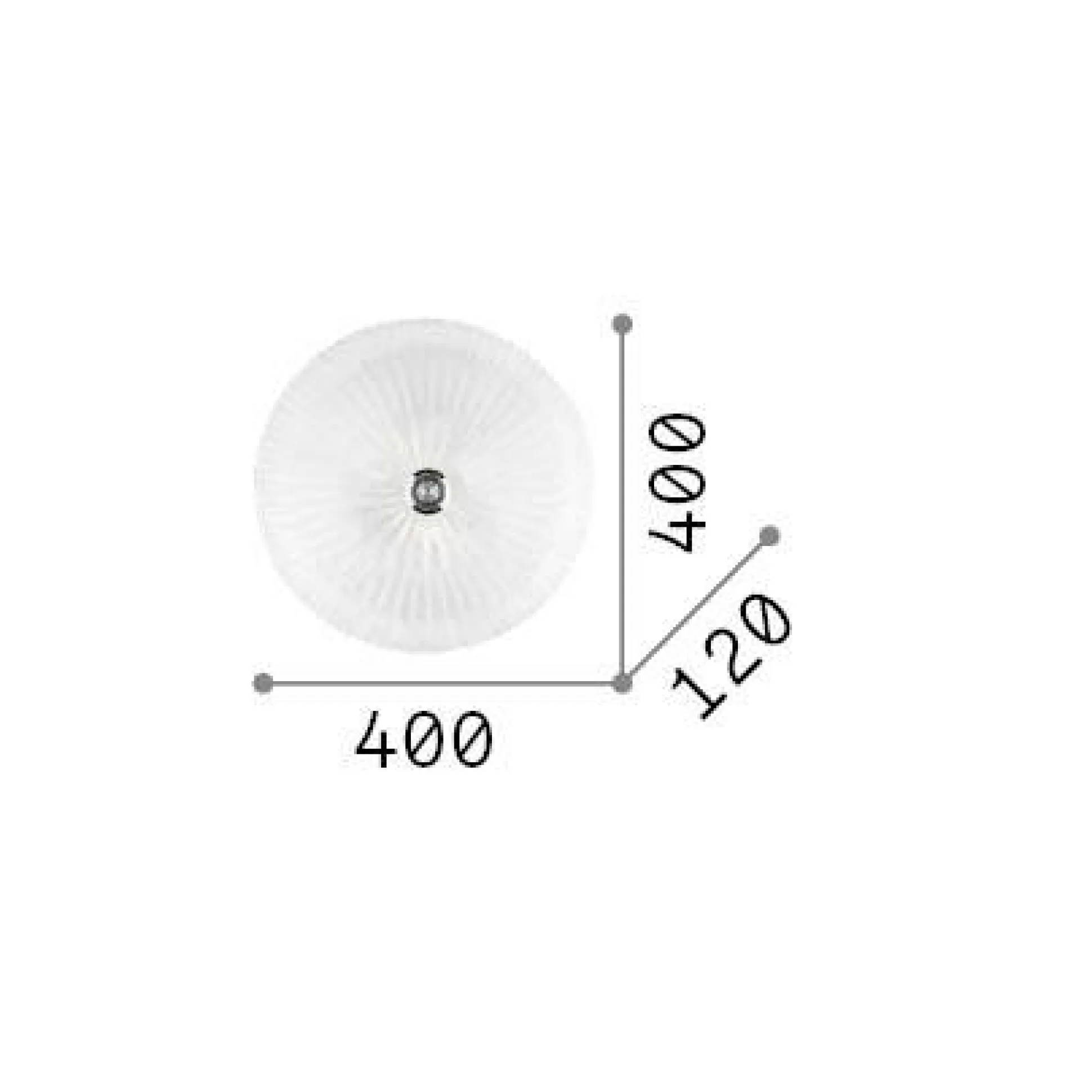 Dmora Lampade Da Soffitto<Ideal-Lux - Lampada da soffitto SHELL PL3 , 40 x 40 x h12 cm,