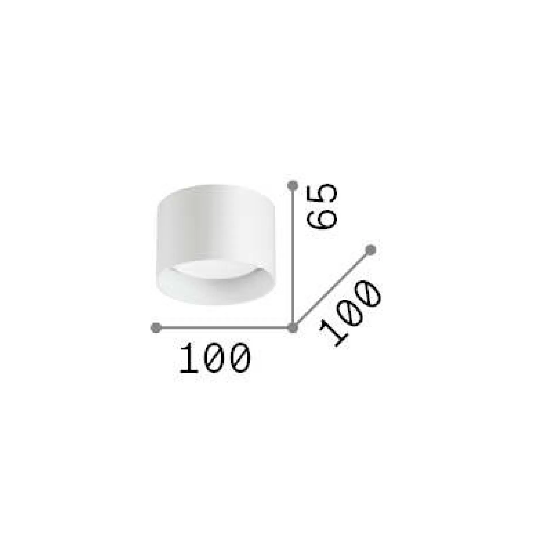 Dmora Lampade Da Soffitto<Ideal-Lux - Lampada da soffitto SPIKE PL1 ROUND , 10 x 10 x h7 cm,