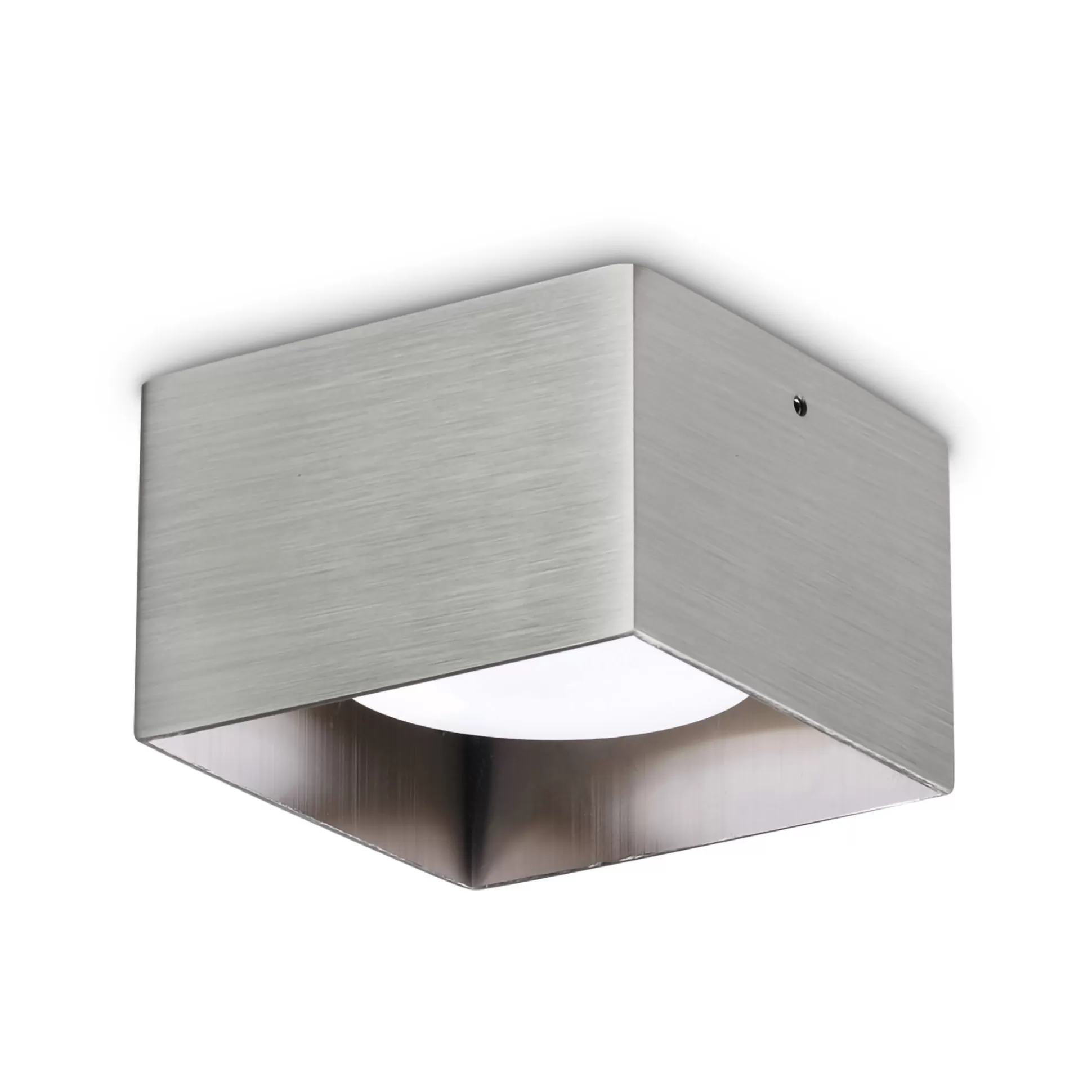 Dmora Lampade Da Soffitto<Ideal-Lux - Lampada da soffitto SPIKE PL1 SQUARE NICKEL, 10 x 10 x h7 cm,