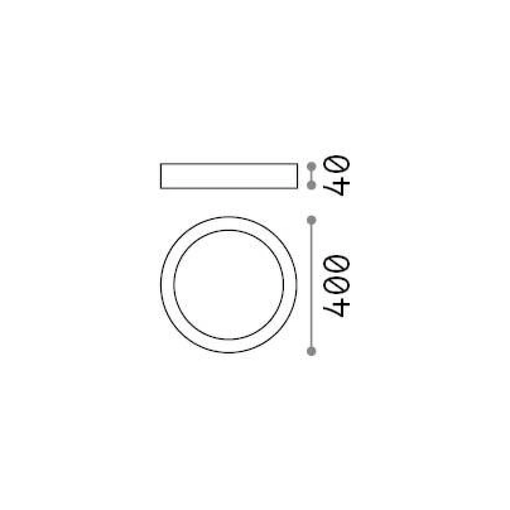Dmora Lampade Da Soffitto<Ideal-Lux - Lampada da soffitto UNIVERSAL PL D40 ROUND 3000K, 40 x 40 x h4 cm,