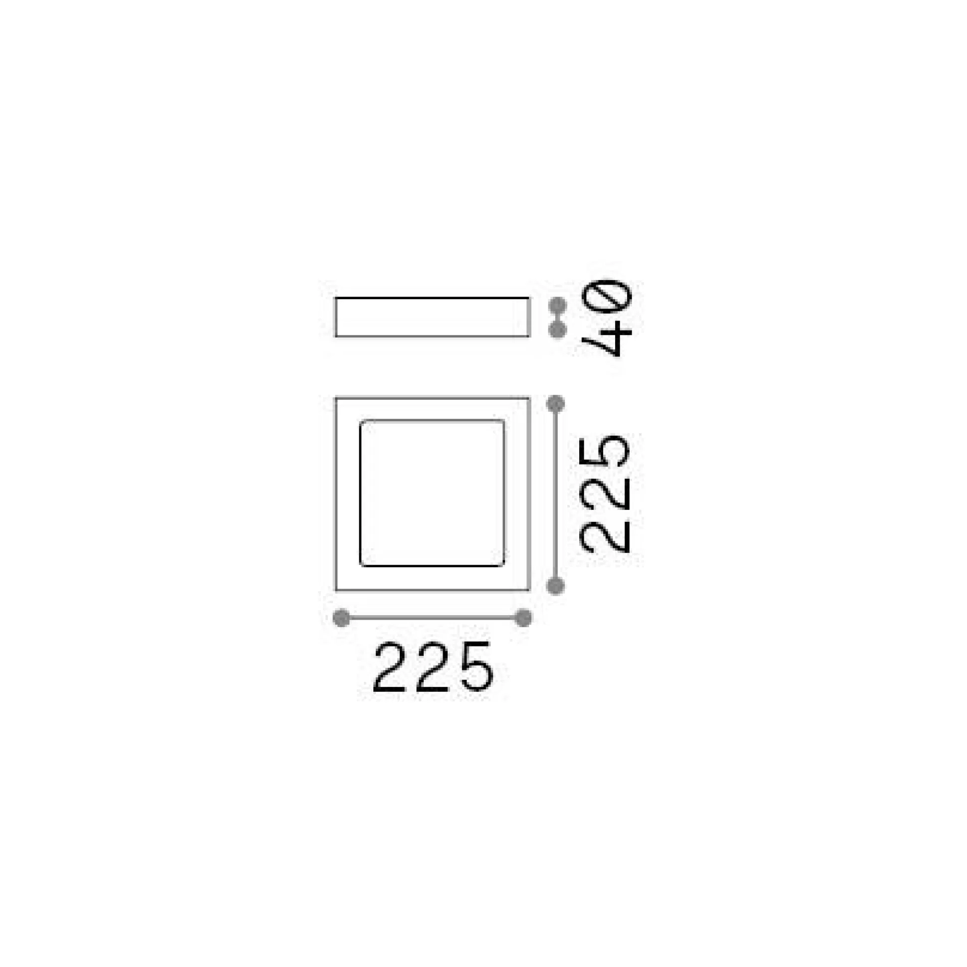 Dmora Lampade Da Soffitto<Ideal-Lux - Lampada da soffitto UNIVERSAL PL D22 SQUARE 3000K, 22 x 22 x h4 cm,