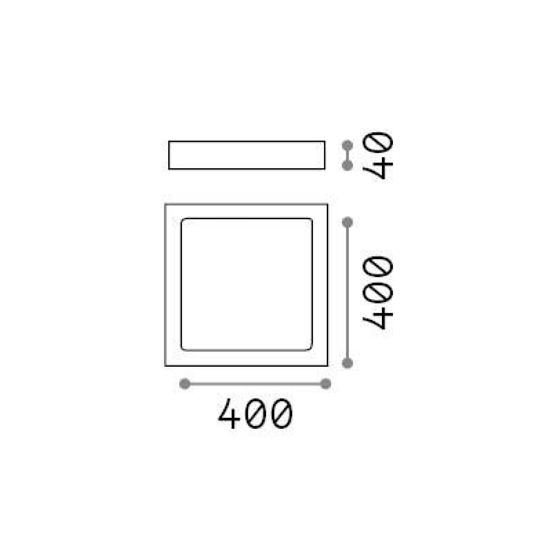 Dmora Lampade Da Soffitto<Ideal-Lux - Lampada da soffitto UNIVERSAL PL D40 SQUARE 4000K, 40 x 40 x h4 cm,