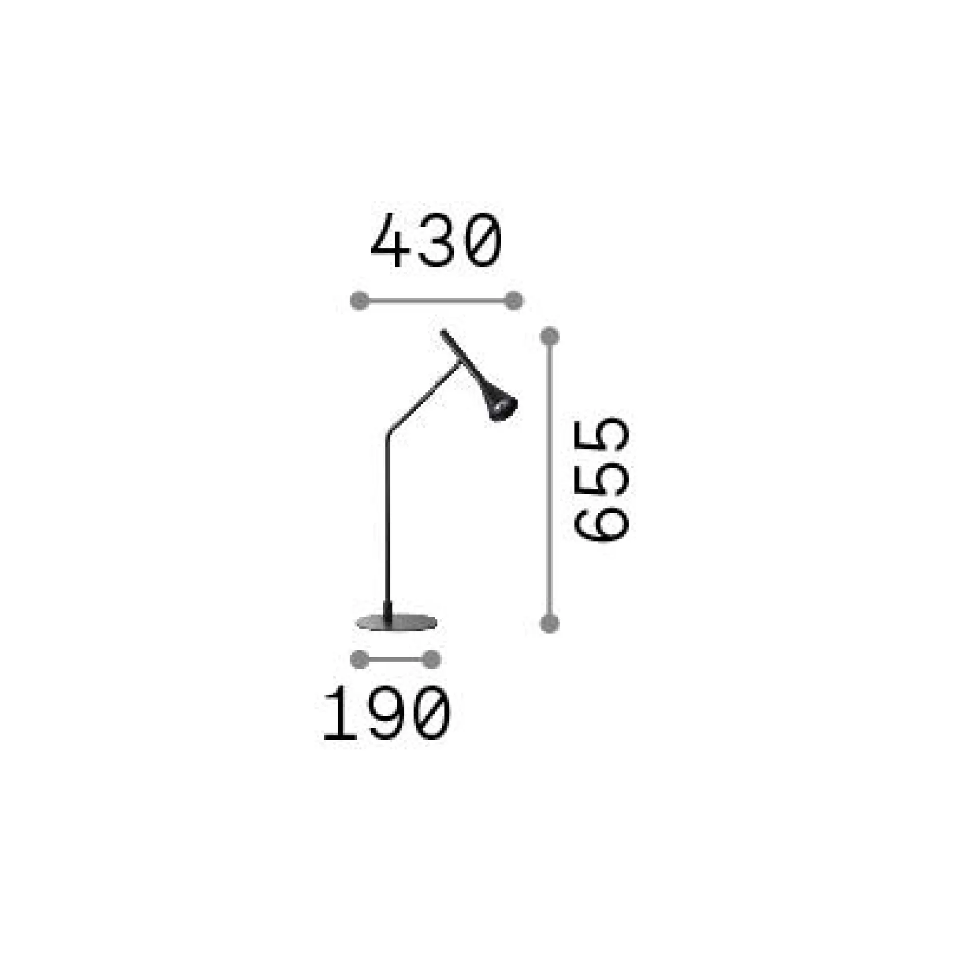 Dmora Lampade Da Tavolo<Ideal-Lux - Lampada da tavolo DIESIS TL , 19 x 43 x h66 cm,