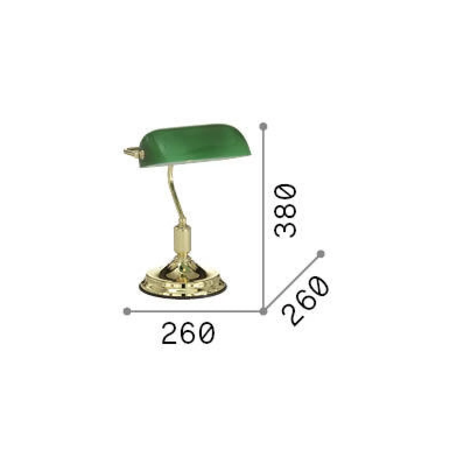 Dmora Lampade Da Tavolo<Ideal-Lux - Lampada da tavolo LAWYER TL1 , 26 x 26 x h38 cm,