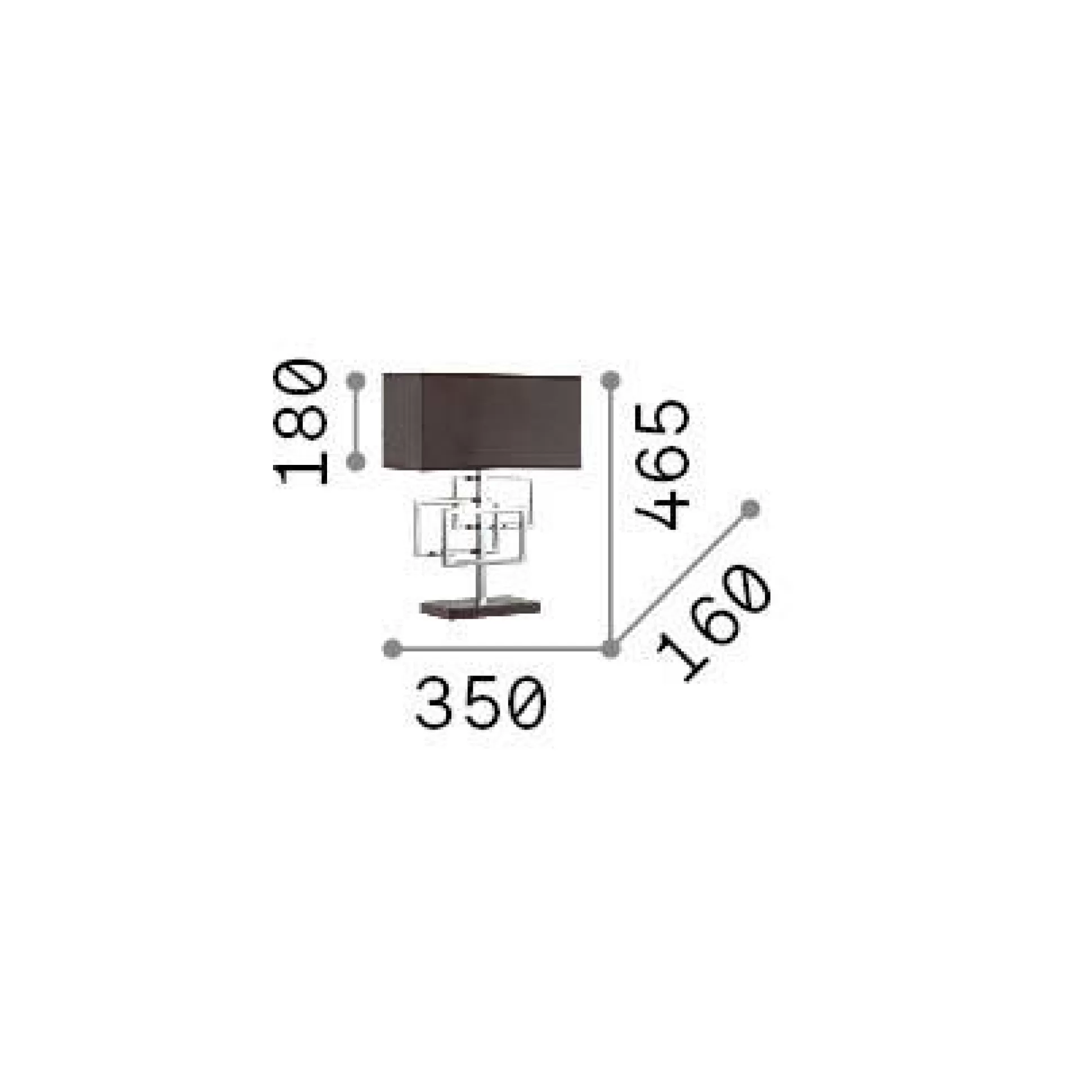 Dmora Lampade Da Tavolo<Ideal-Lux - Lampada da tavolo LUXURY TL1, 35 x 16 x h47 cm,