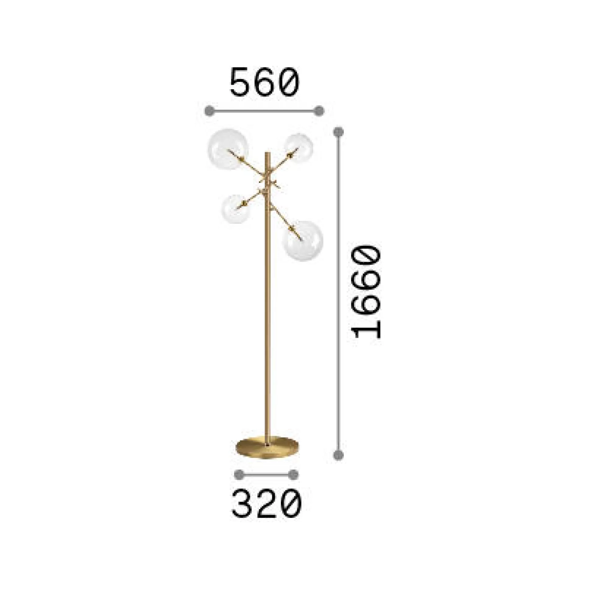 Dmora Lampade Da Terra<Ideal-Lux - Lampada da terra EQUINOXE PT4 , 56 x 56 x h166 cm,