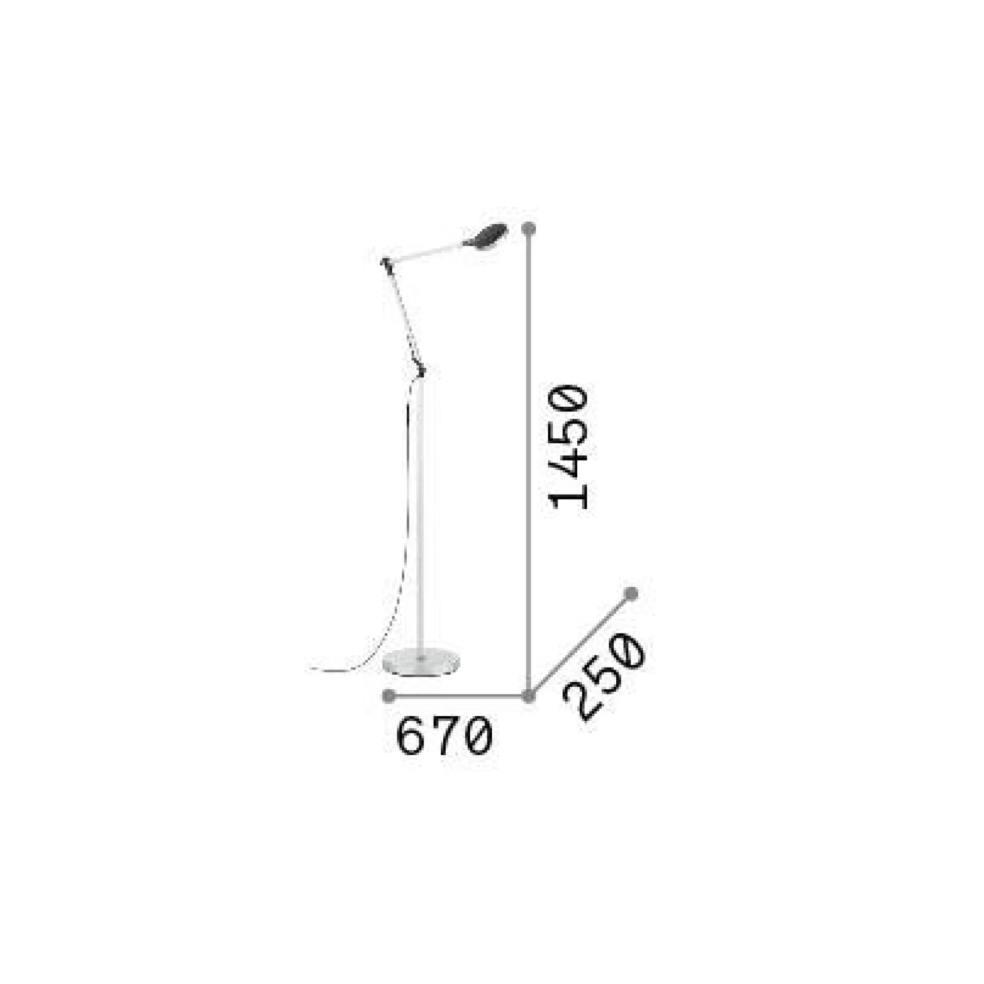 Dmora Lampade Da Terra<Ideal-Lux - Lampada da terra FUTURA PT ALLUMINIO, 67 x 25 x h145 cm,