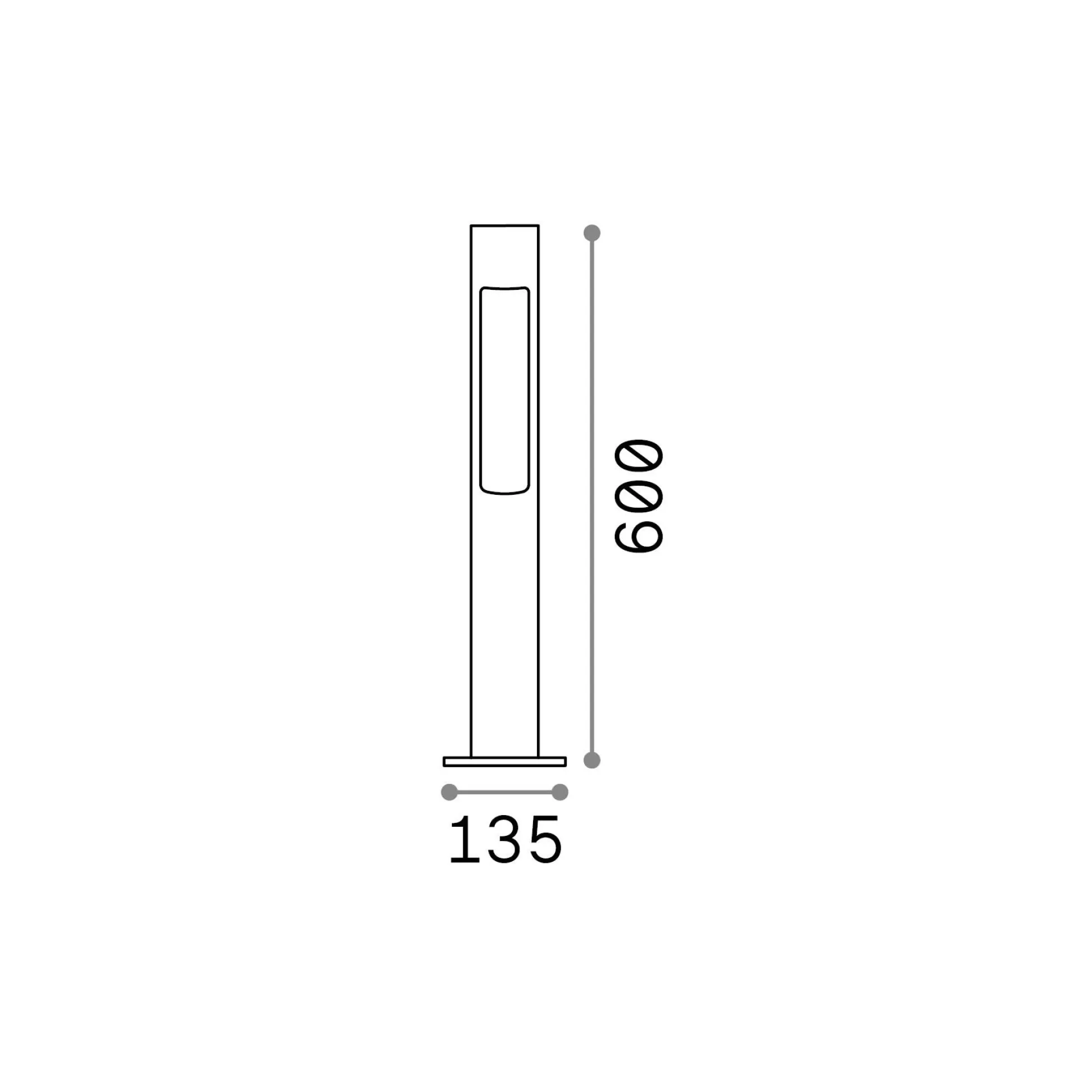 Dmora Lampade Outdoor<Ideal-Lux - Lampada outdoor ACQUA PT1 COFFEE, 14 x 14 x h60 cm,