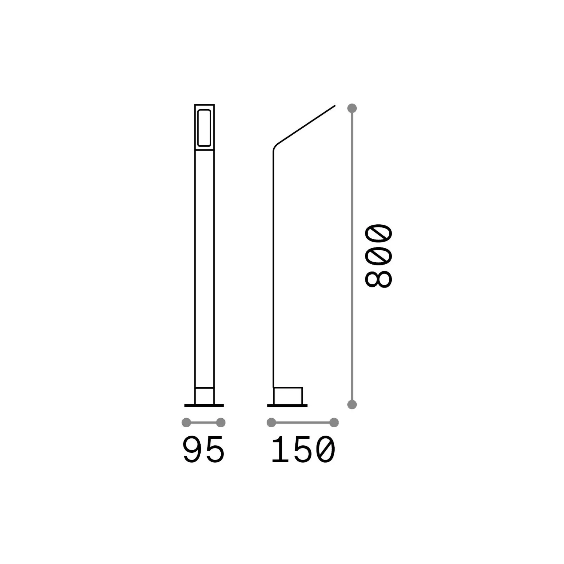 Dmora Lampade Outdoor<Ideal-Lux - Lampada outdoor AGOS PT H80 3000K , 10 x 15 x h80 cm,